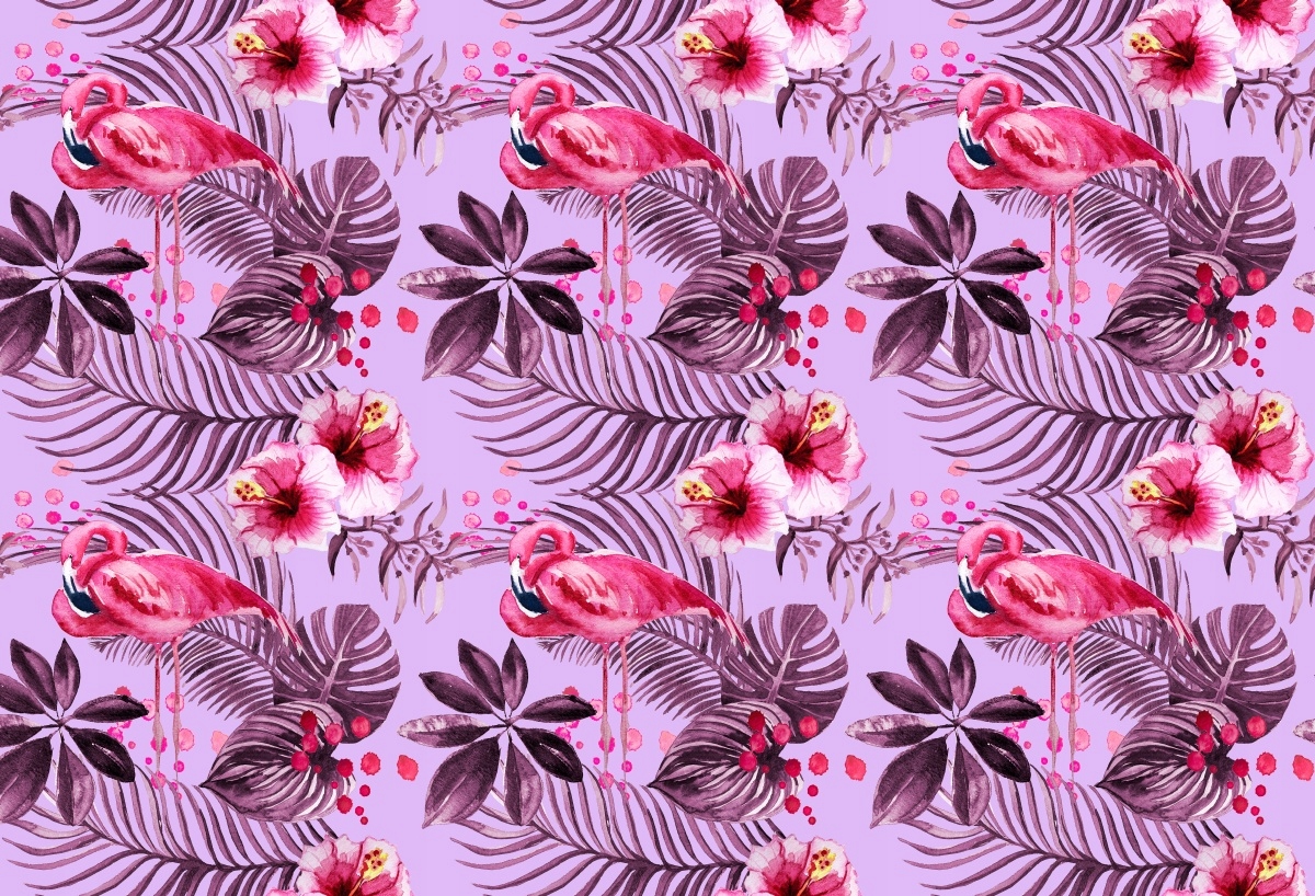 

Fototapeta Flizelinowa Flamingi Liście - 104x70