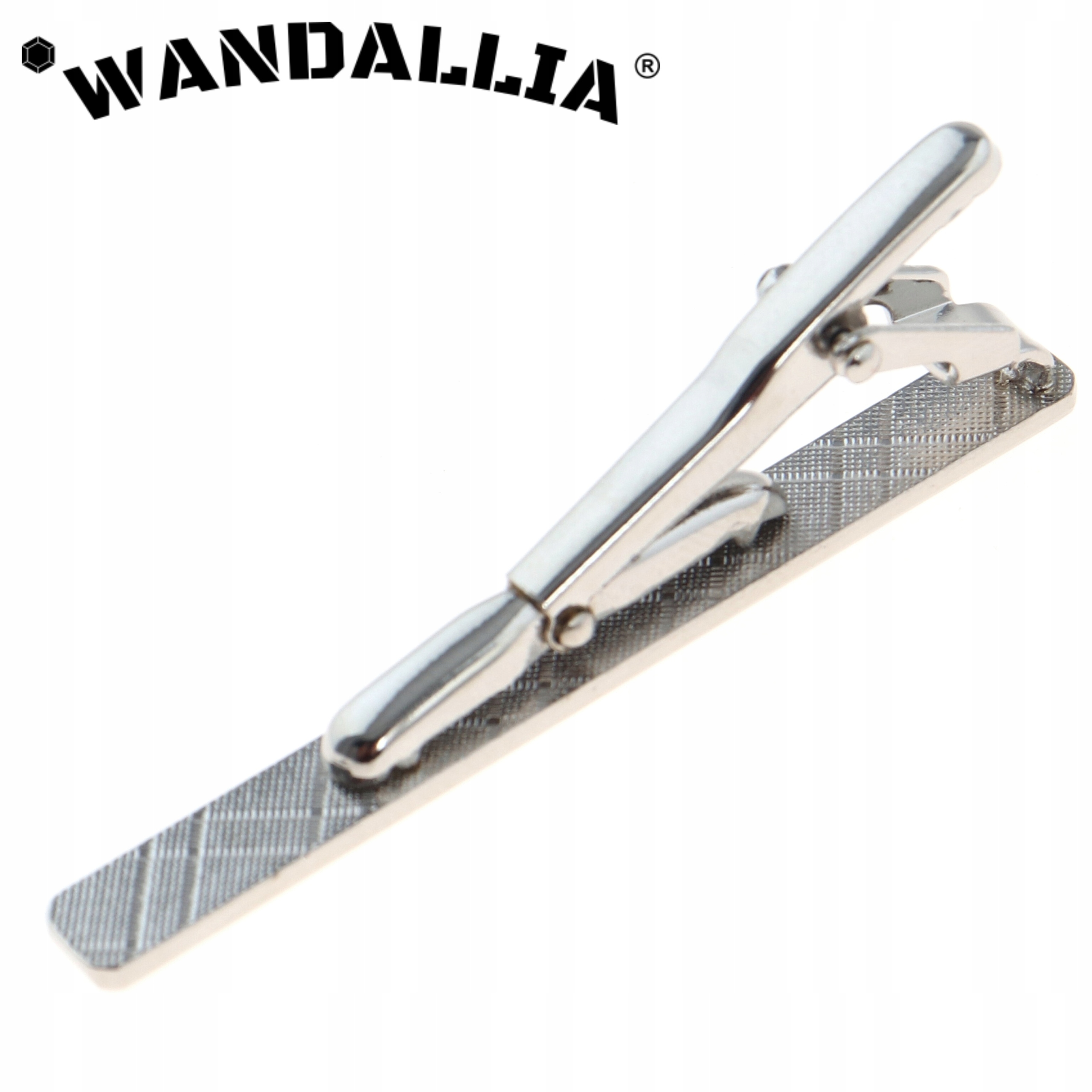 WANDALLIA Spinka do Krawata SP-KR-103 Srebrna Biznesowa Klasyczna dł. 6cm Kod producenta SP-KR-103