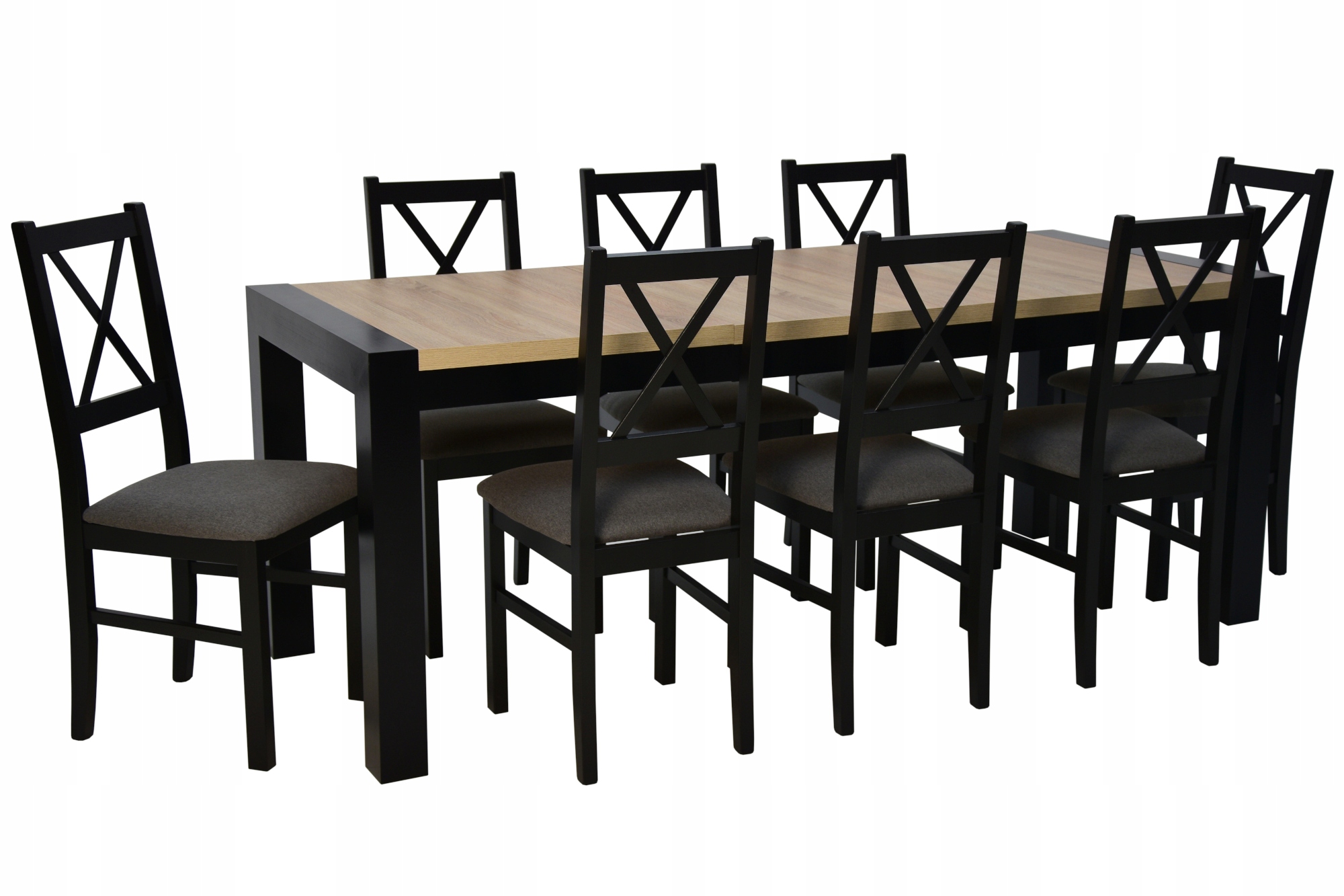 8 stoličiek s cross + stôl skladací PULTU SONOMA