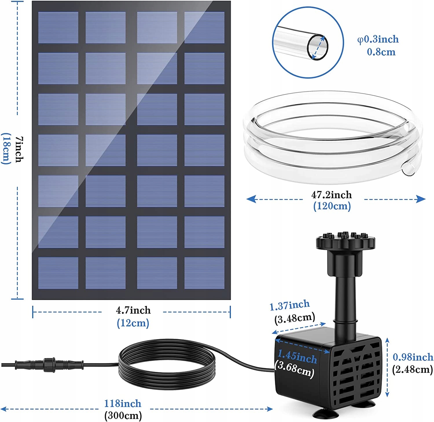 SOLARNA POMPA FONTANNOWA DO STAWU OGRODOWEGO DIY Moc 2.5 W