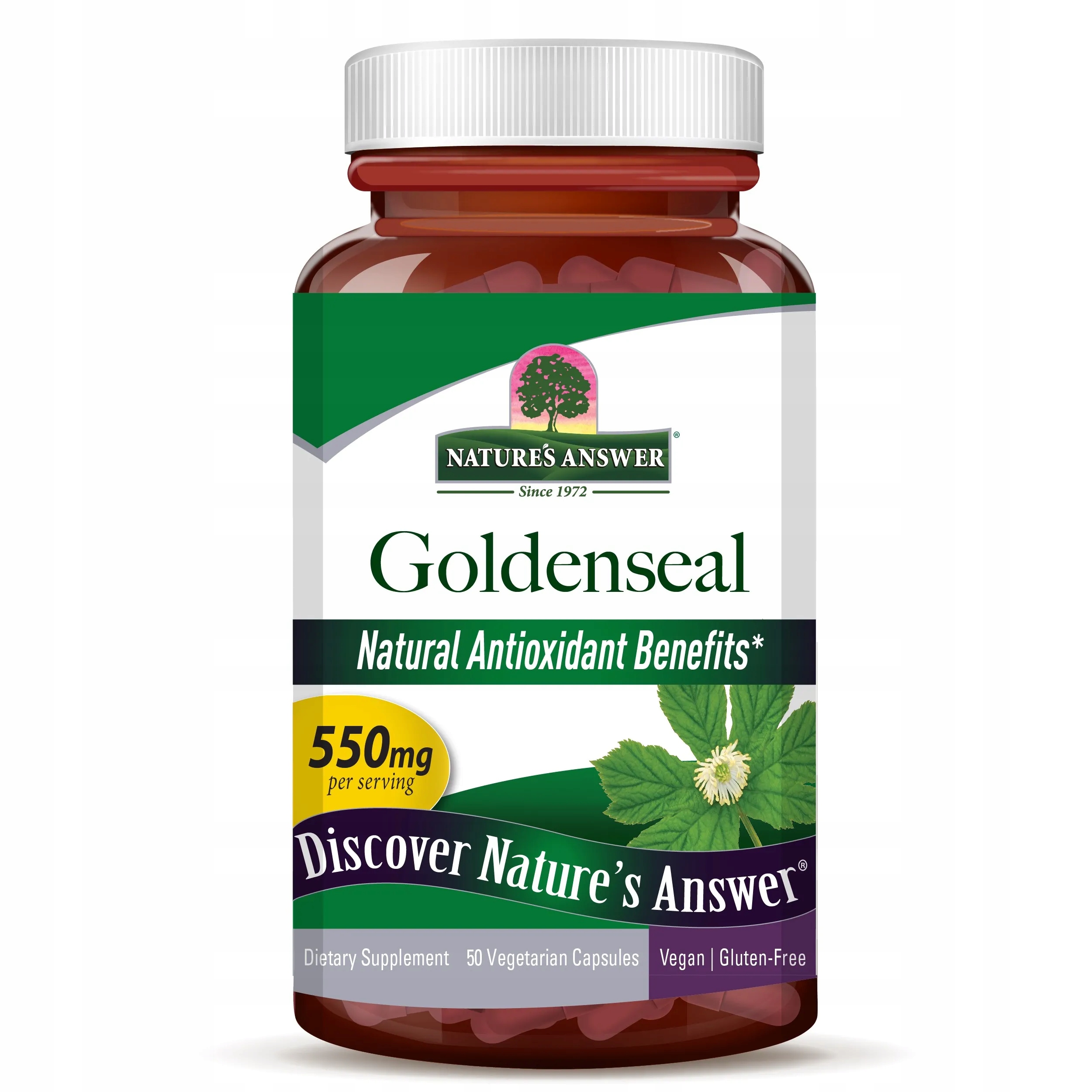 Goldenseal Root 550 mg 50 kapsułek Gorzknik Kanadyjski Korzeń
