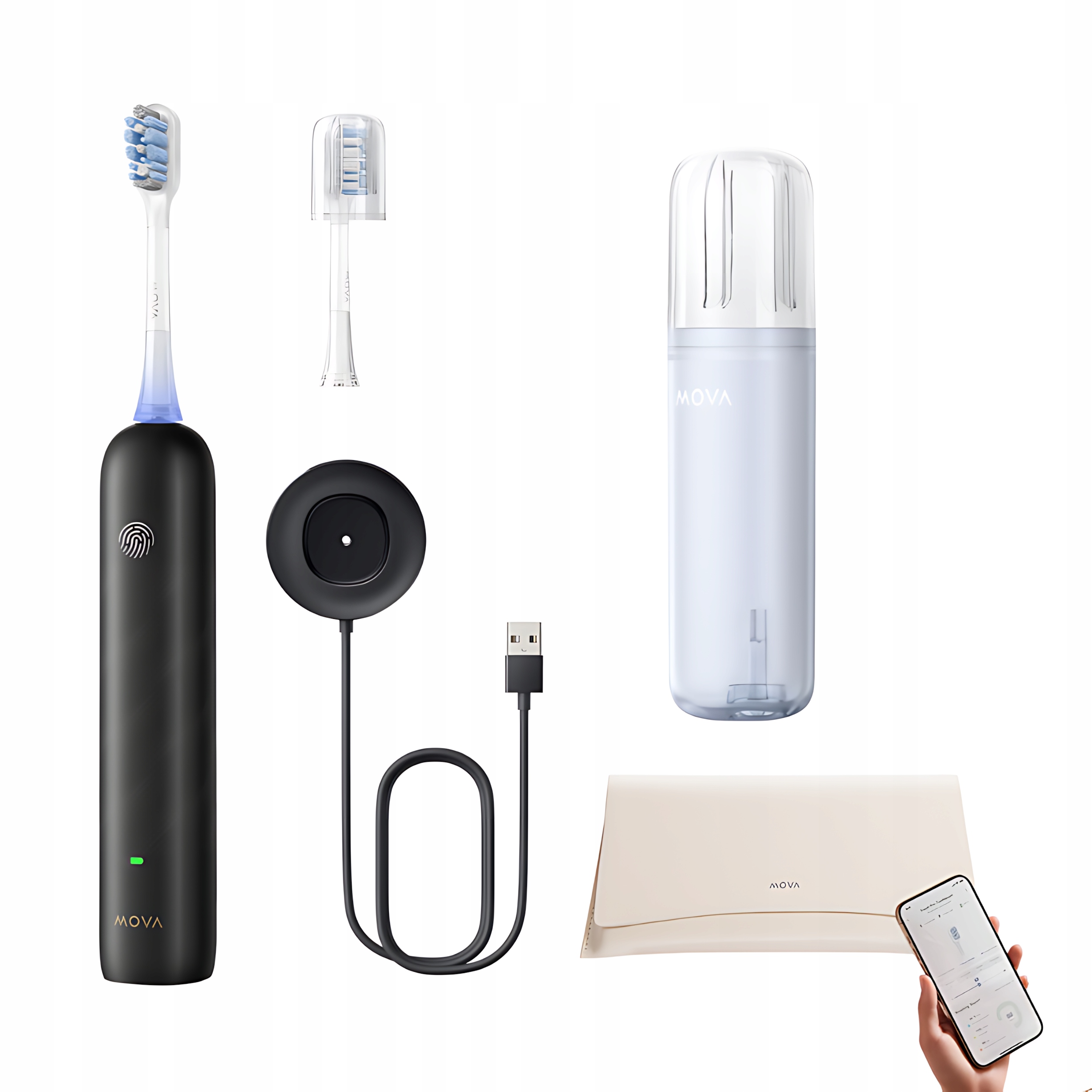 Szczoteczka Elektryczna Mova Fresh Pro 3 Tryby Ipx7 Bezprzewodowe Ładowanie