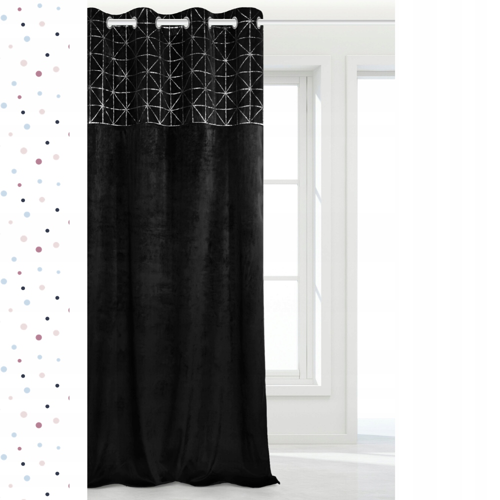 CZARNA ZACIEMNIAJĄCA ZASŁONA WELUR 140X250 GLOSSY Marka Spod Igły i Nitki