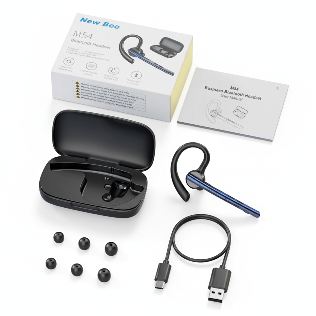 Bezdrátová Sluchátka M54 Enc 12h Hovorů New Bee Pro 180 dní Pohotovostního Režimu