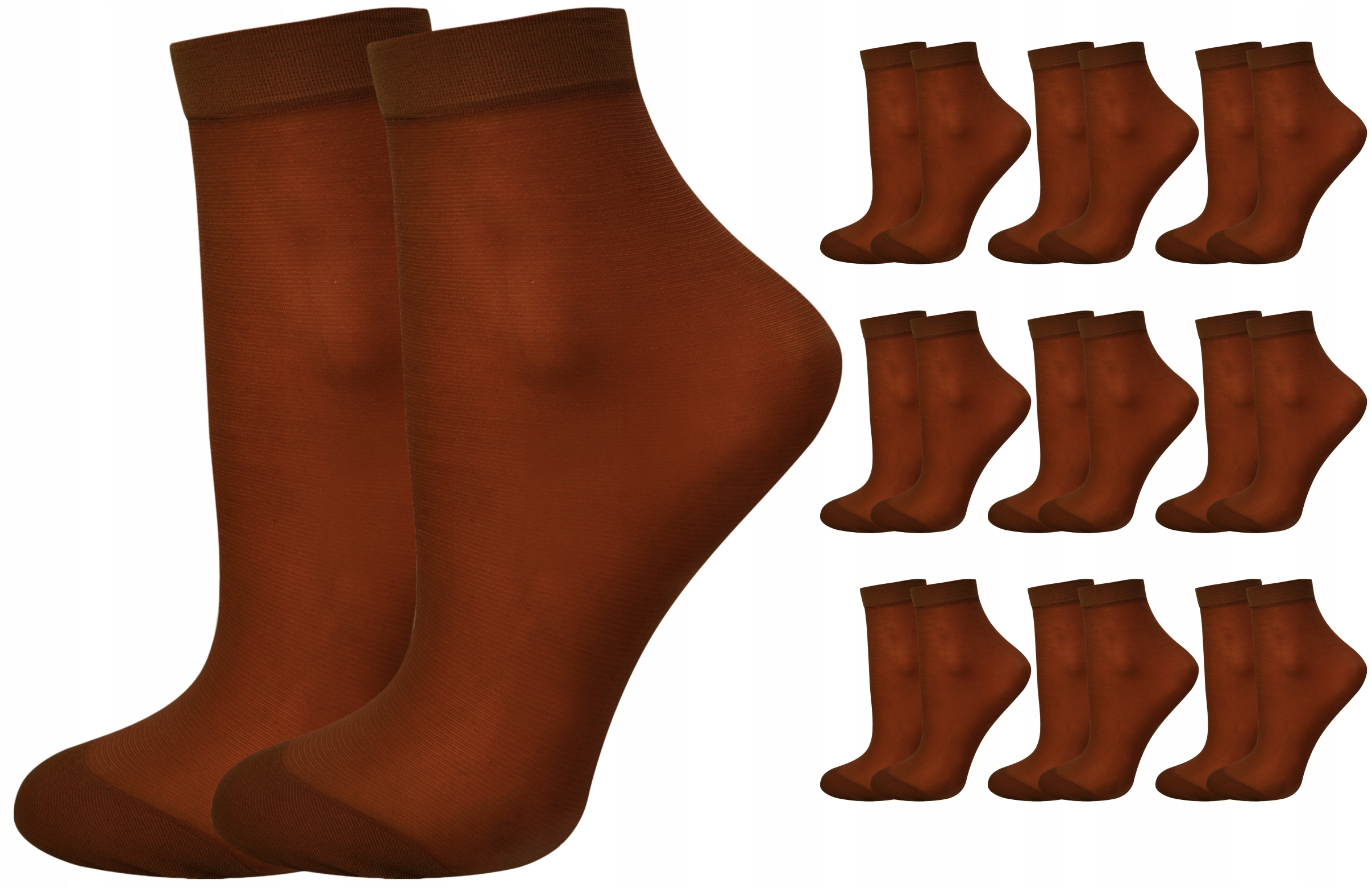 

Zestaw 10par cienkie skarpetki rajstopowe beż ciem