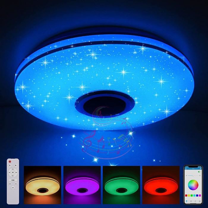 LAMPA SUFITOWA LED RGB Z GŁOŚNIKIE BLUETOOTH KOLOROWA 40W PILOT APLIKACJA Kod producenta 40W RGB, GŁOŚNIK
