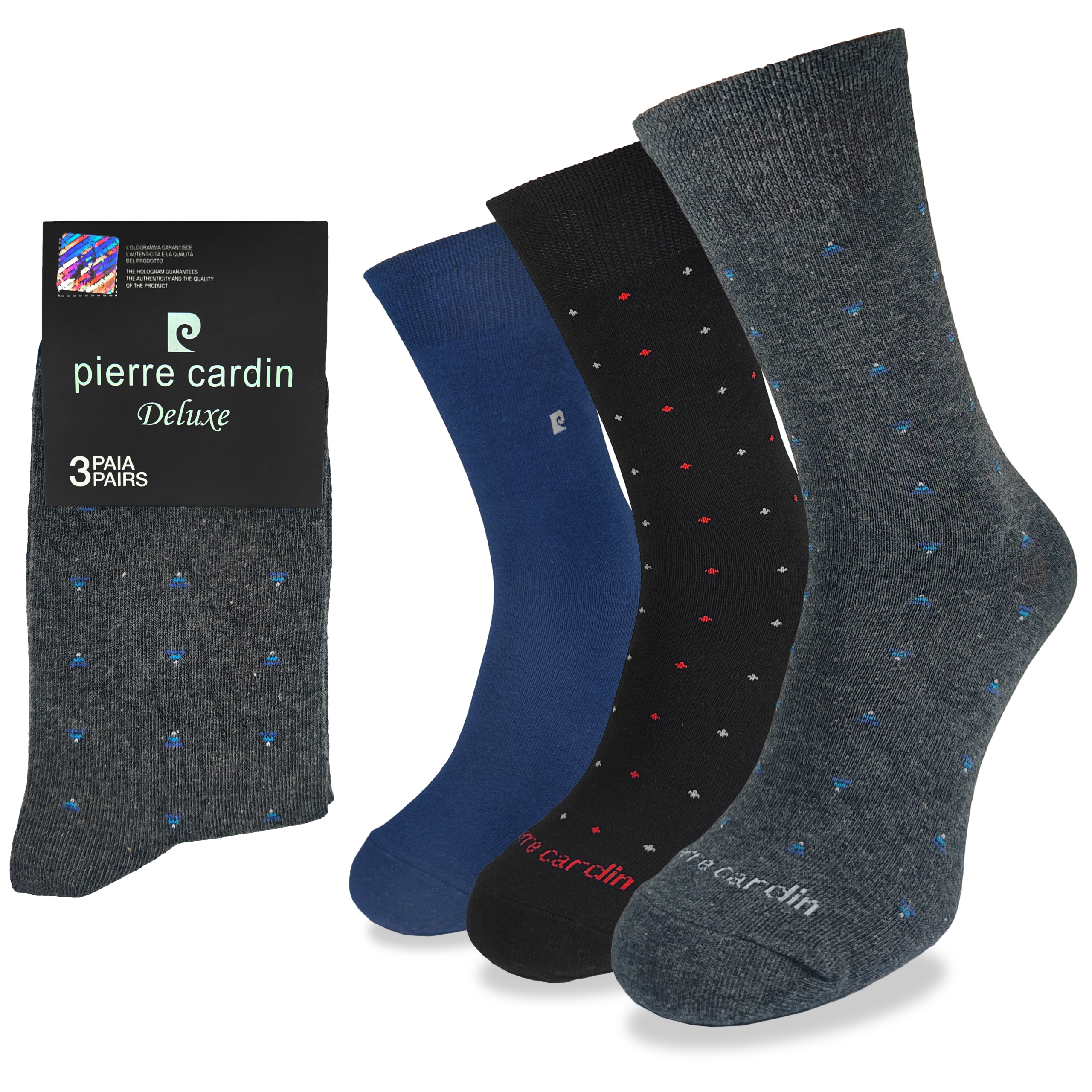 Pánské ponožky oblekové ponožky Pierre Cardin 3 Páry 43-46