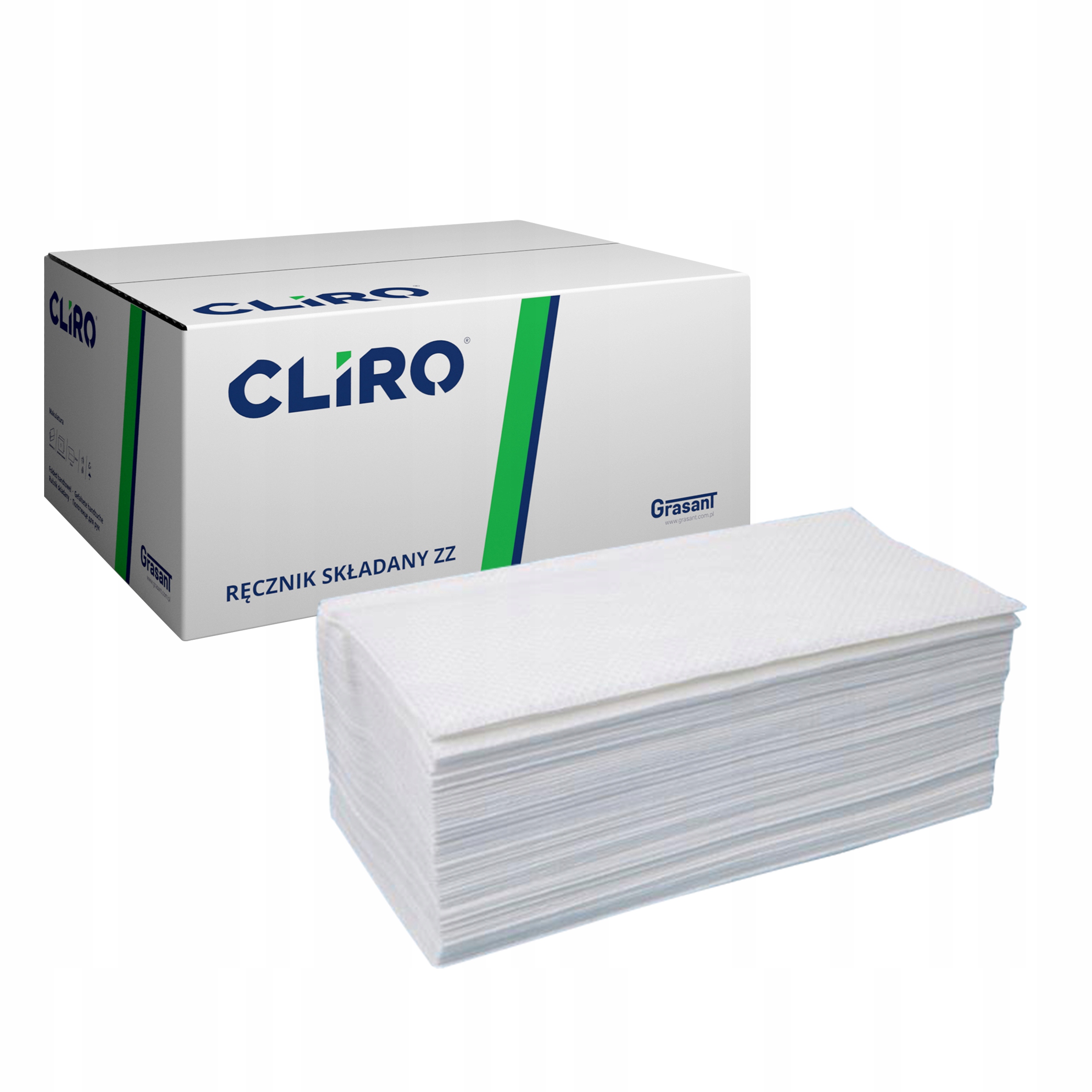 Ręcznik papierowy Zz Cliro 23×25 biały 1W 4000 listków Grasant