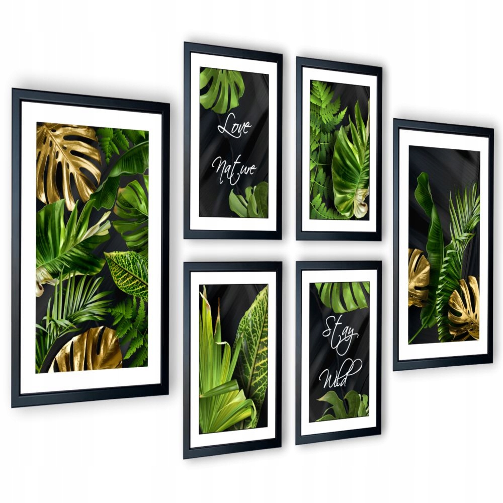 

6 szt obrazy do salonu Tropical Monstera 205x91