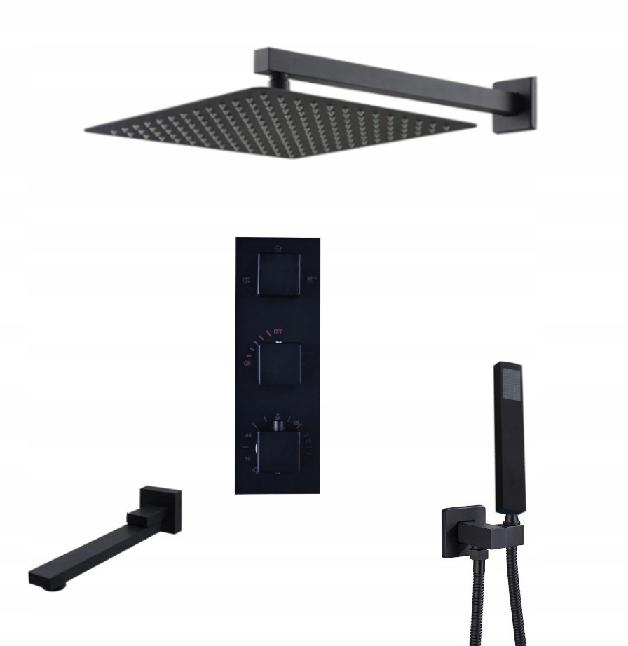 Podomietkový Set Termostat Výtokový Čierny Mat