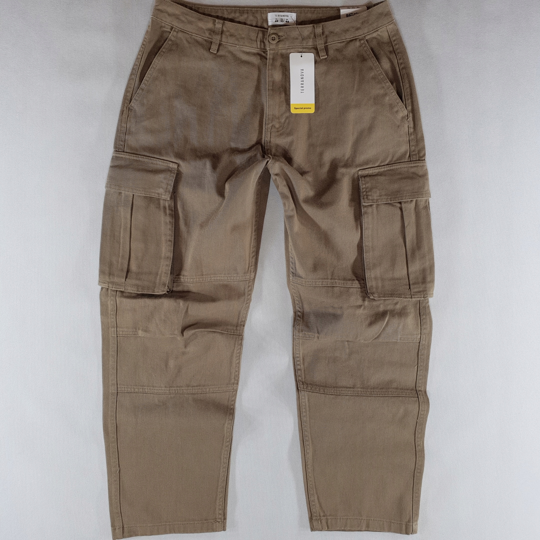TERRANOVA nohavice džínsové horčicové cargo milície široké nohavice W31 82cm