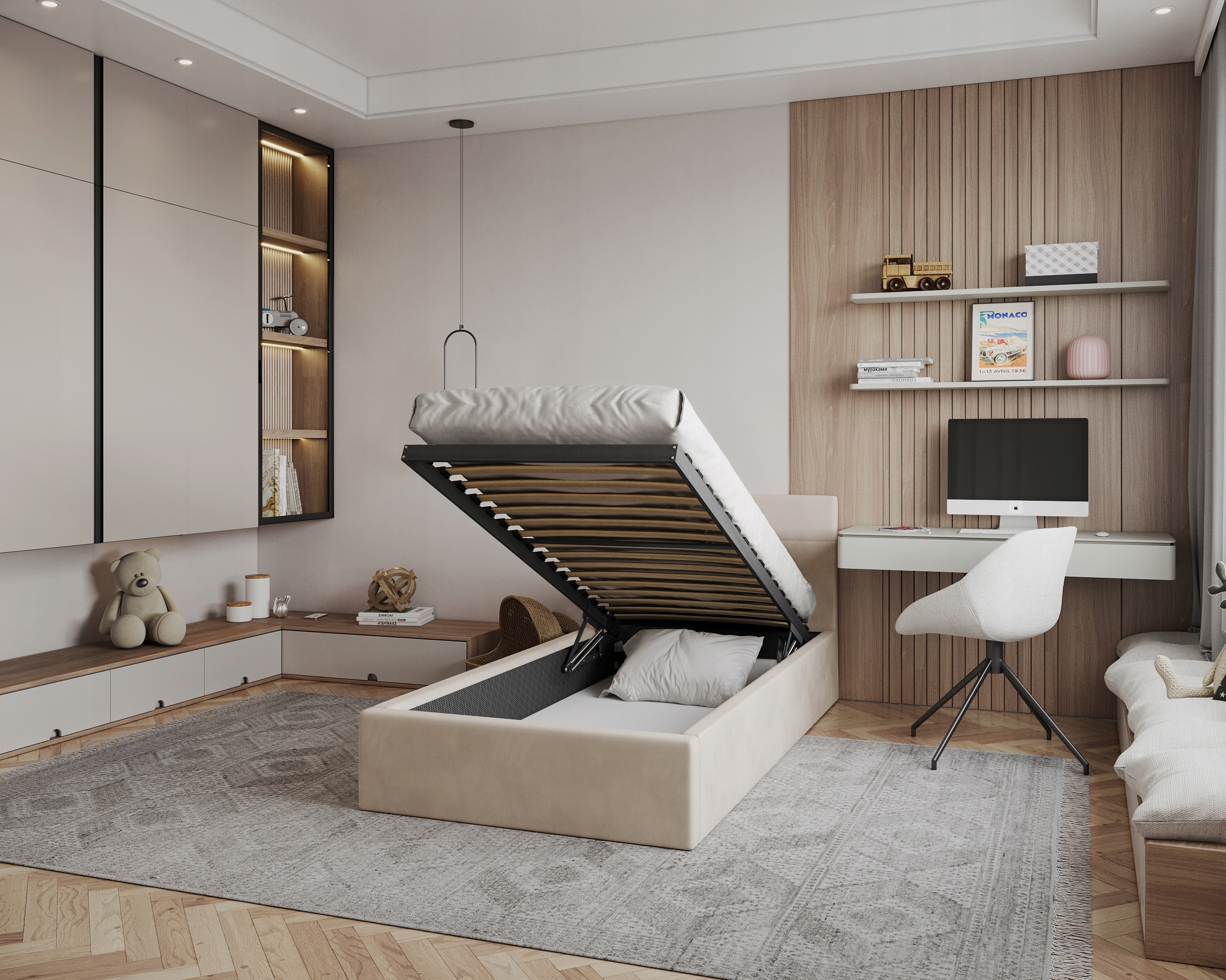 Postel 90x200 čalouněný jednolůžkový rošt Vegas