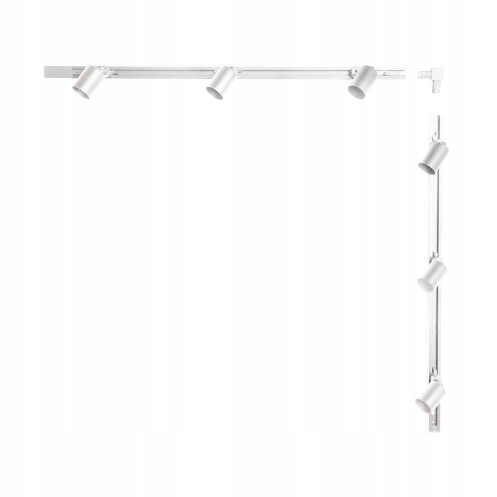 Biela hotová sada koľajnicový kábel v tvare L rohový 1-fázový 3042