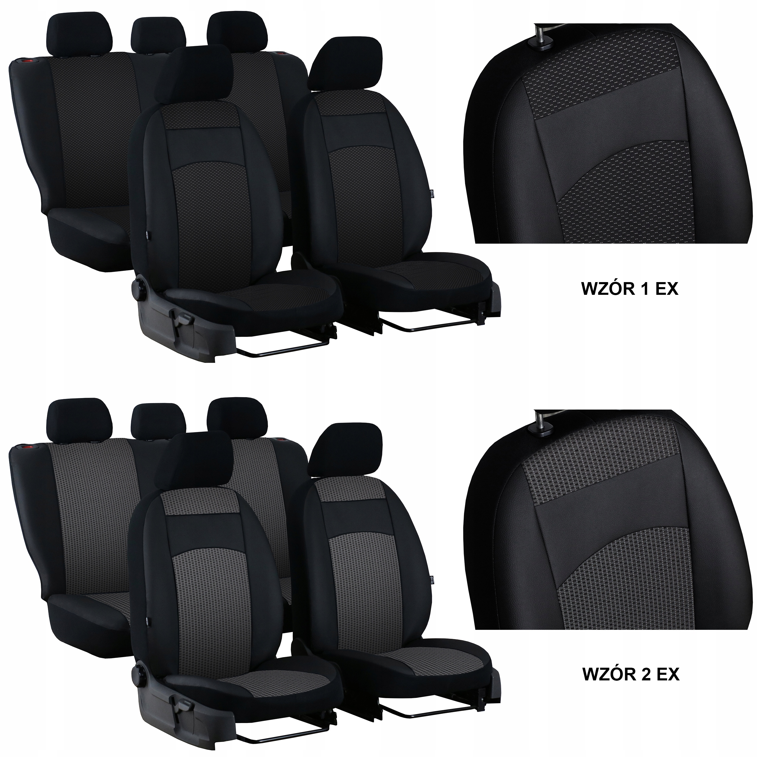 POKROWCE MIAROWE SAMOCHODOWE KOMPLET NA SIEDZENIA SKÓRA Citroen C3 III Materiał materiał tapicerski skóra sztuczna