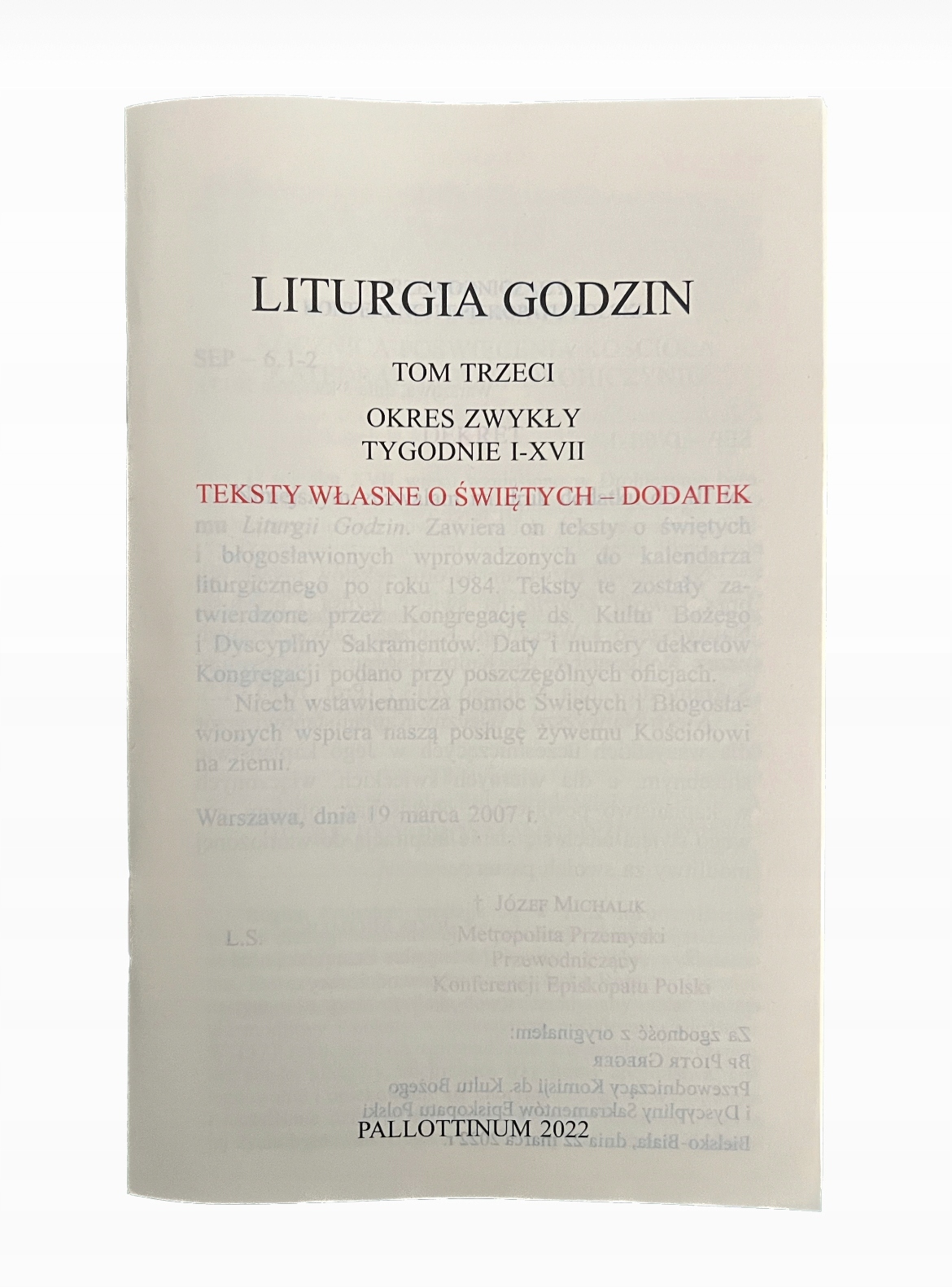 

Dodatek do Liturgii Godzin teksty o świętych t 3
