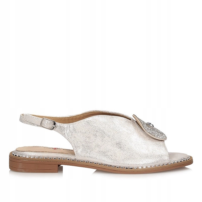 Klasické stříbrné dámské sandály S.Barski KV51-012