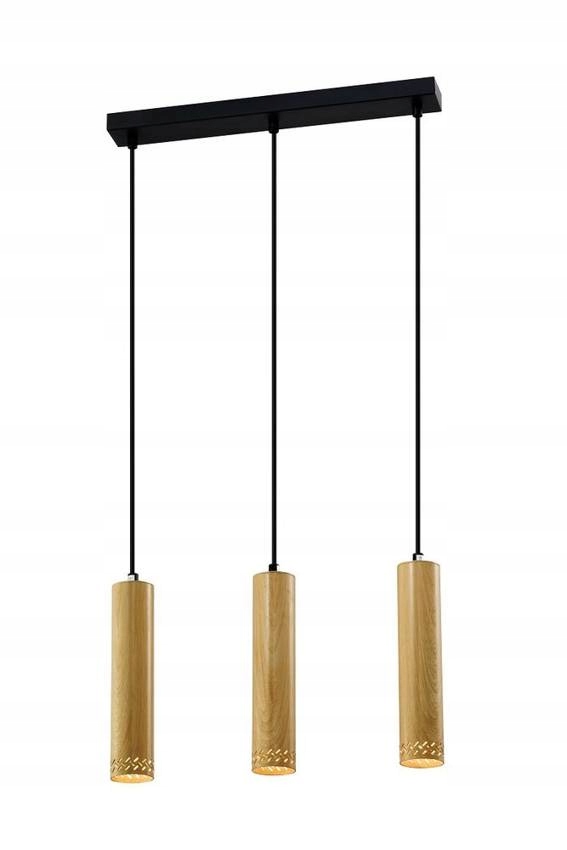 Závěsná lampa trojitá černá hnědá nad stůl ostrov bar 3 tuby Candellux