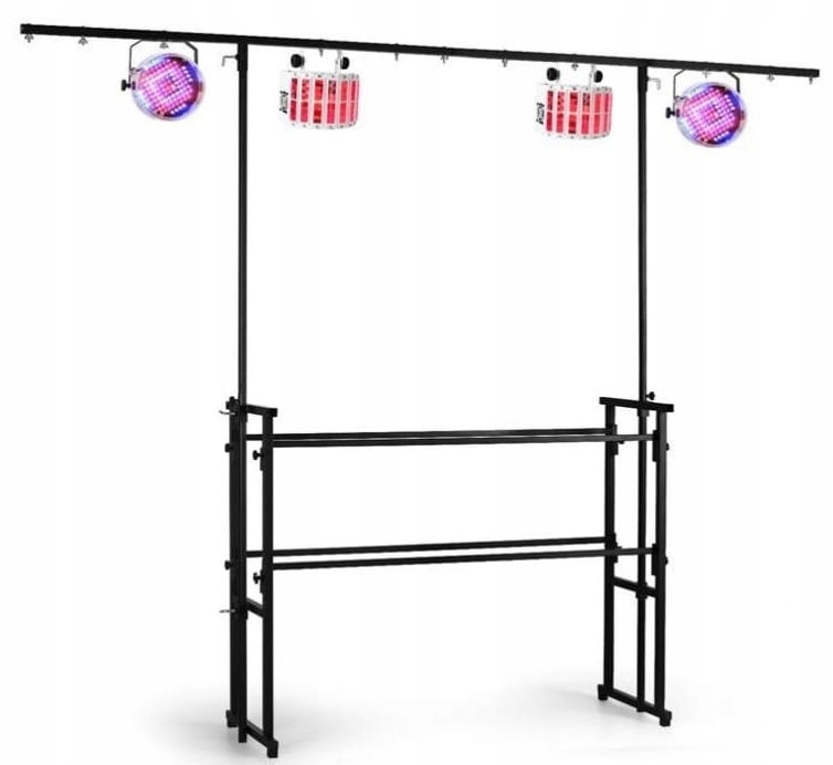 STANOWISKO STATYW DLA DJ Z POPRZECZKĄ RAMPA 60KG 1.2M REGULOWANA WYSOKOŚĆ