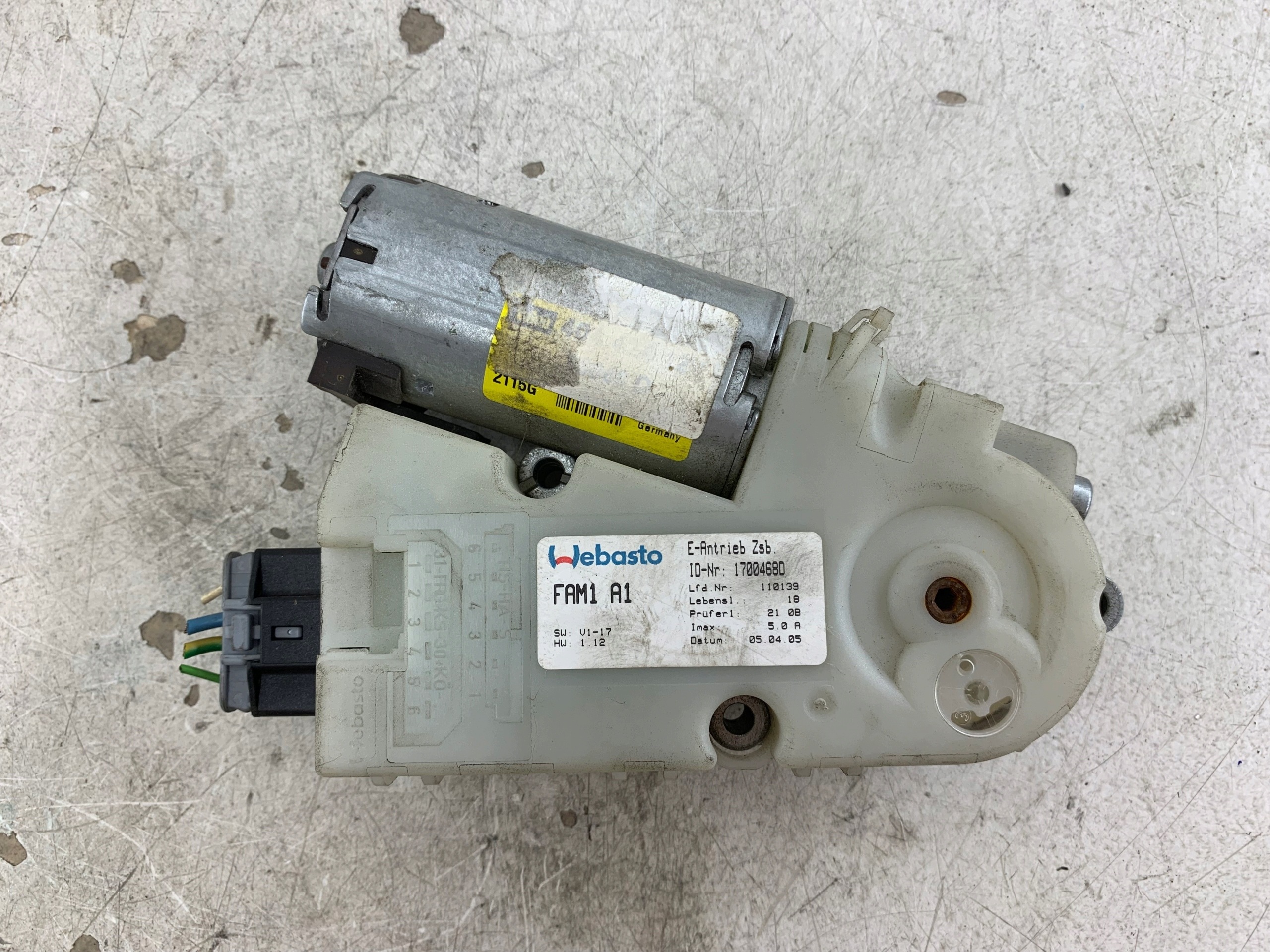 PEUGEOT 307 SW motor schiebedach 17004680