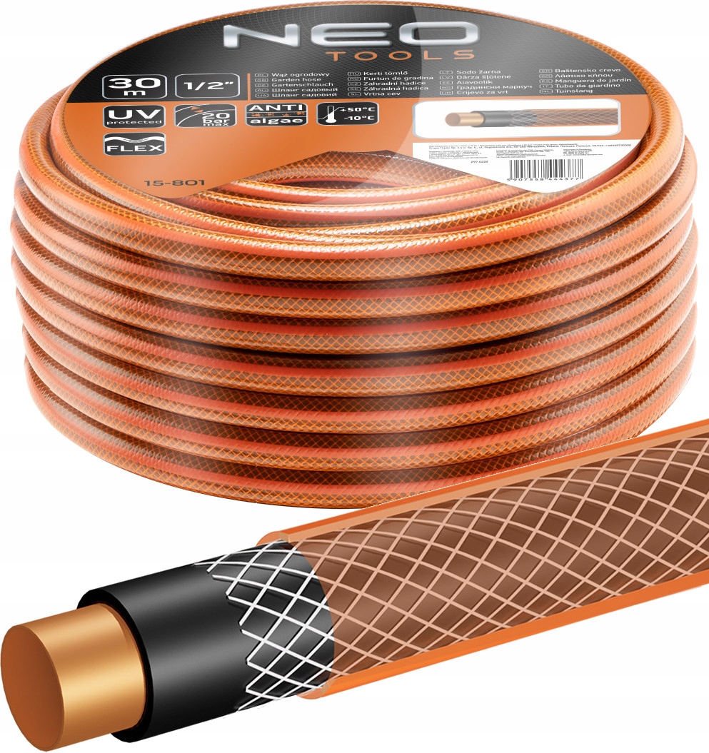

Neo Wąż Ogrodowy 4-WARSTWOWY 20BAR 1/2" 30m