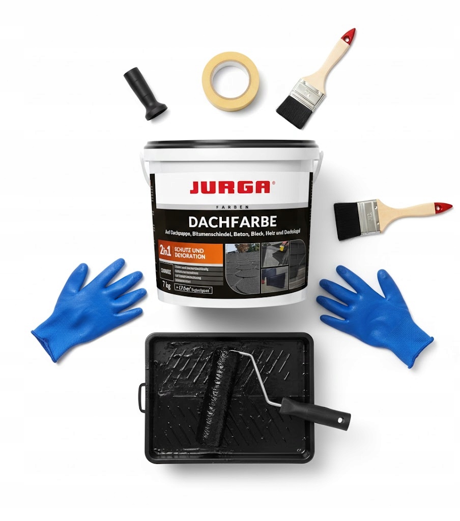 Dachfarbe Jurga Papa w płynie Czarna dekoracyjna 7KG – elastyczna farba