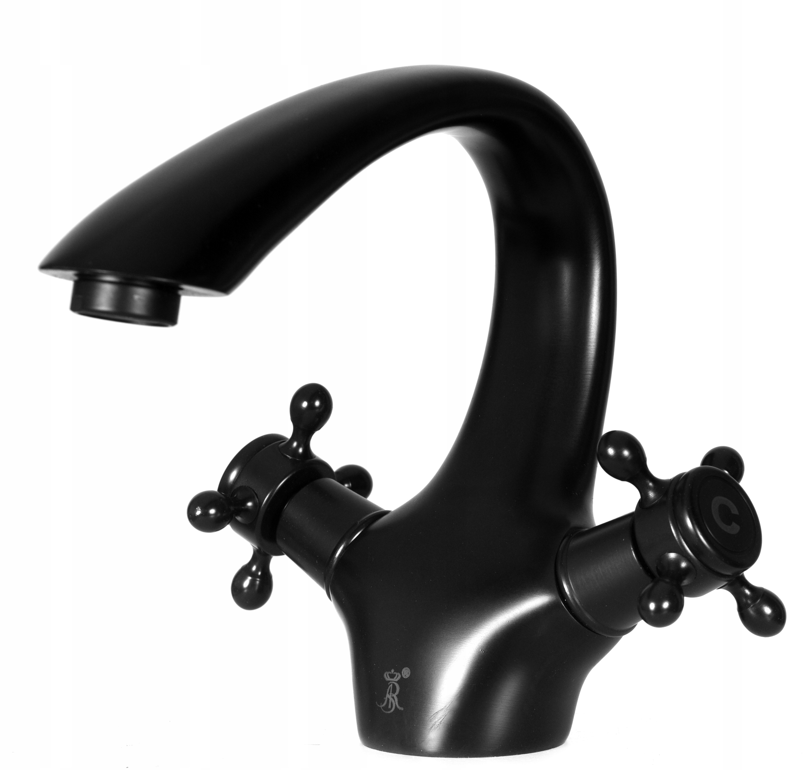 BATERIA UMYWALKOWA CZARNA RETRO STOJĄCA POKRĘTŁA