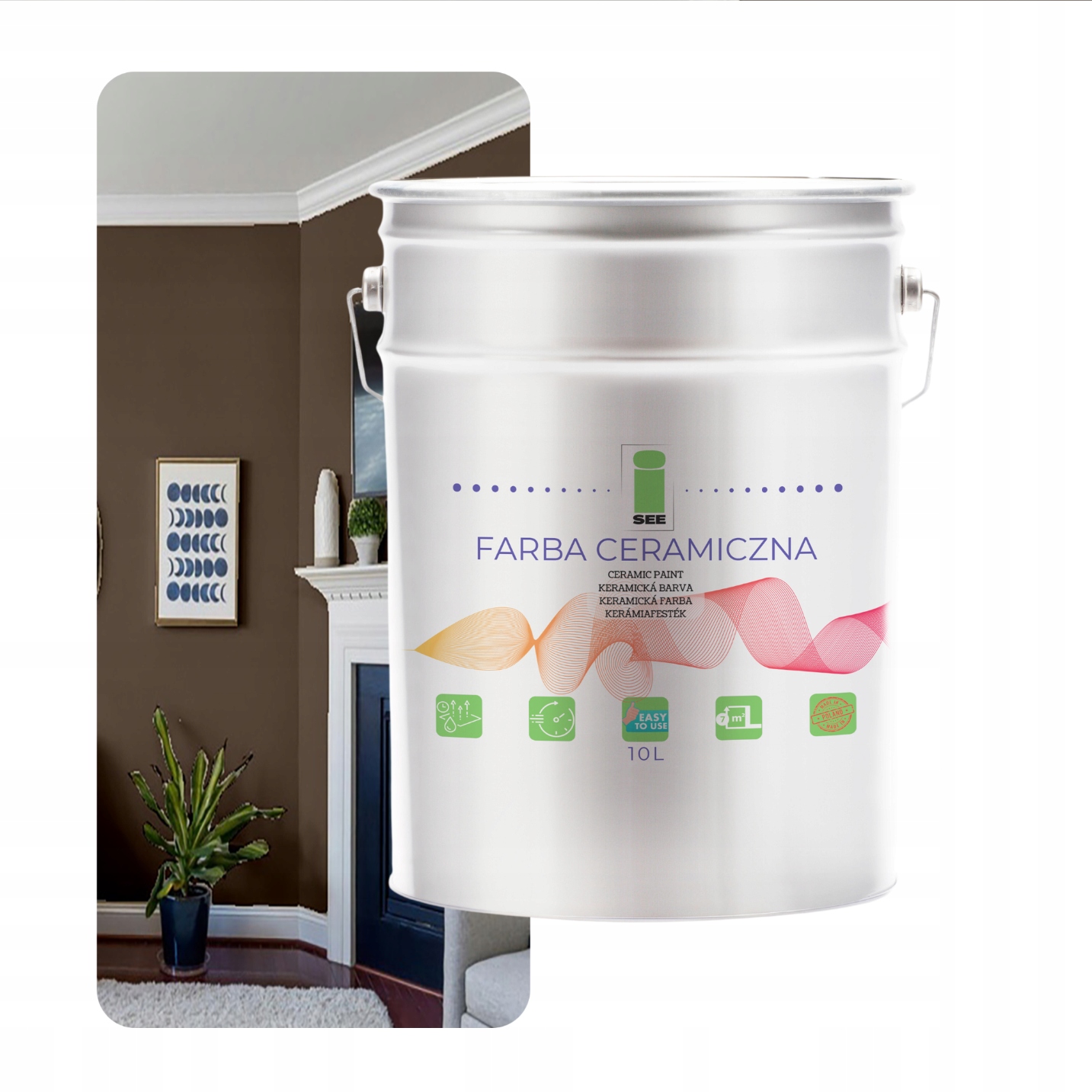 Keramická Farba Na Steny Umývateľná, Hnedá, 10 L, Odolná Voči Škvrnám