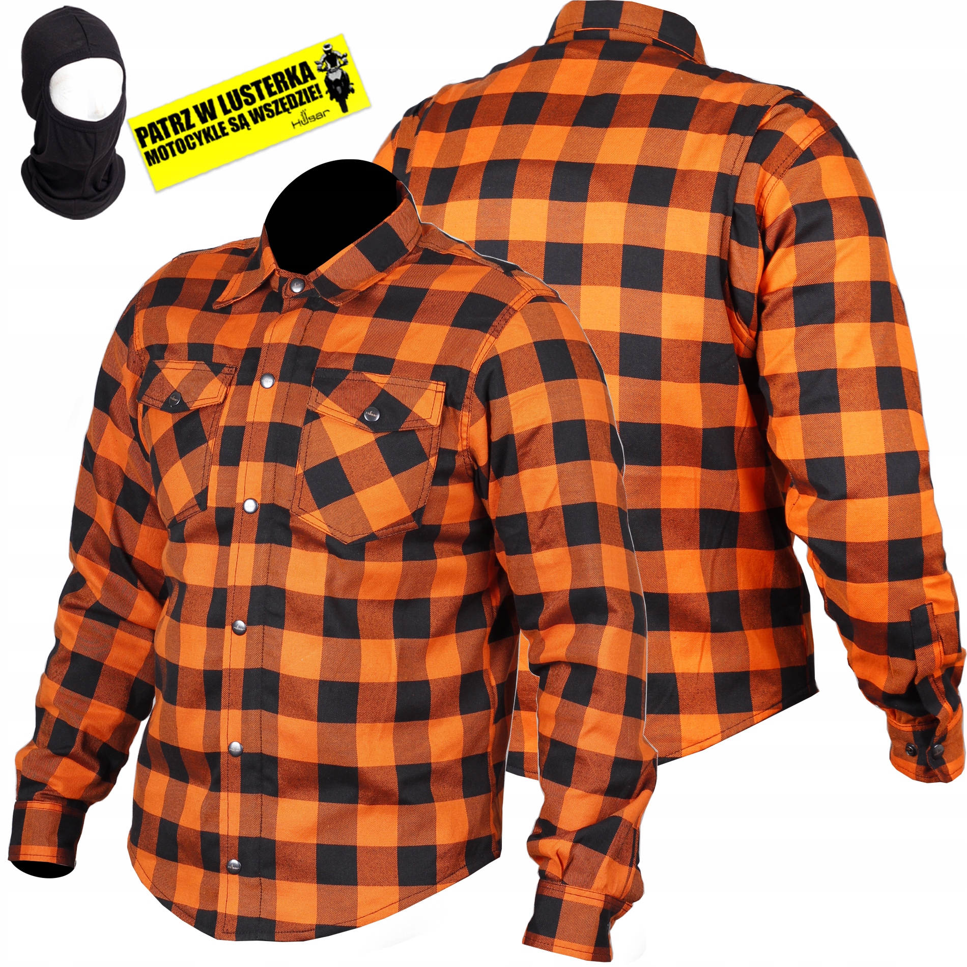 KOSZULA MOTOCYKLOWA HUSAR BLUZA z KEVLAREM męska orange