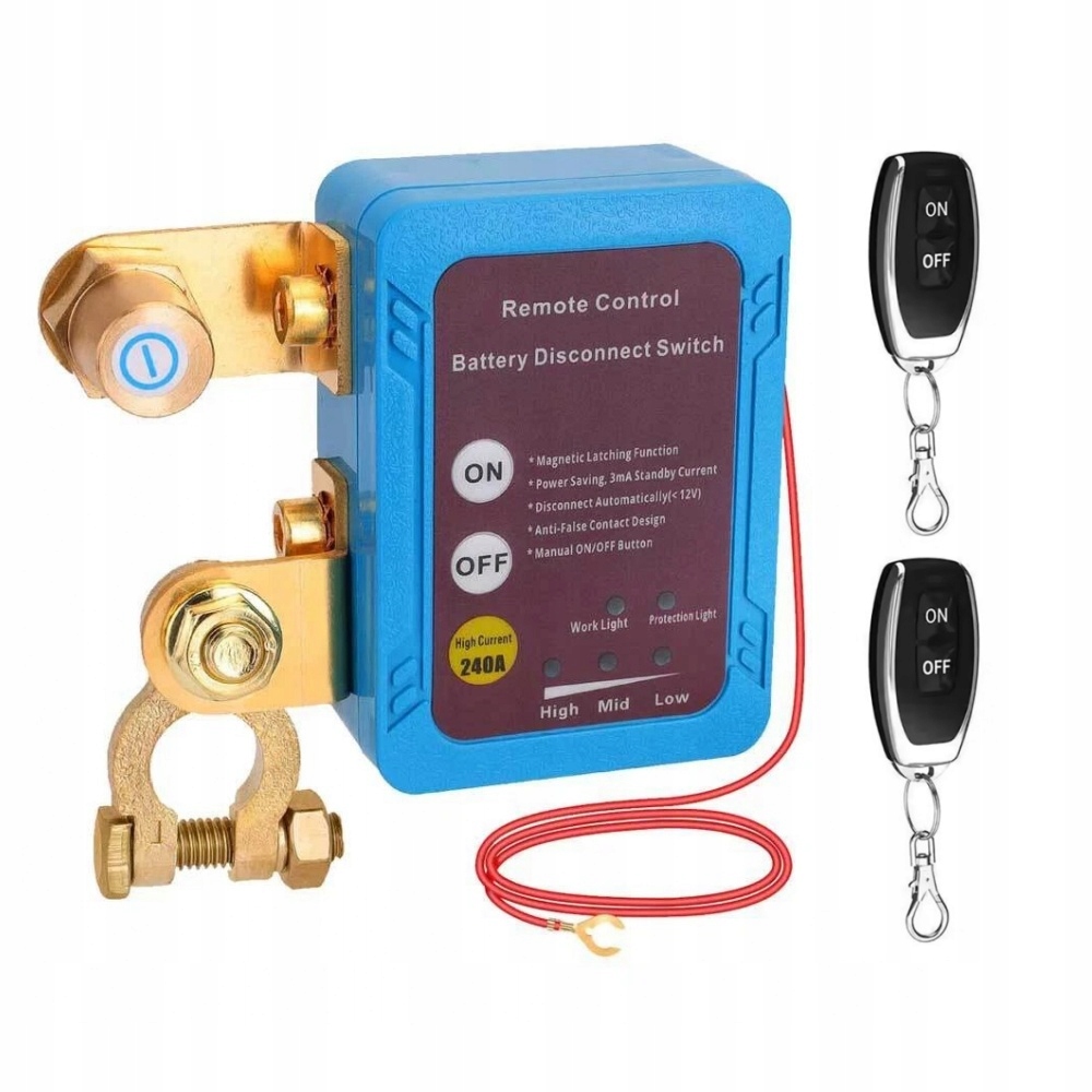 Dálkový Automatický Odpojovač Jističe Dálkové ovládání 2x 12V 240A