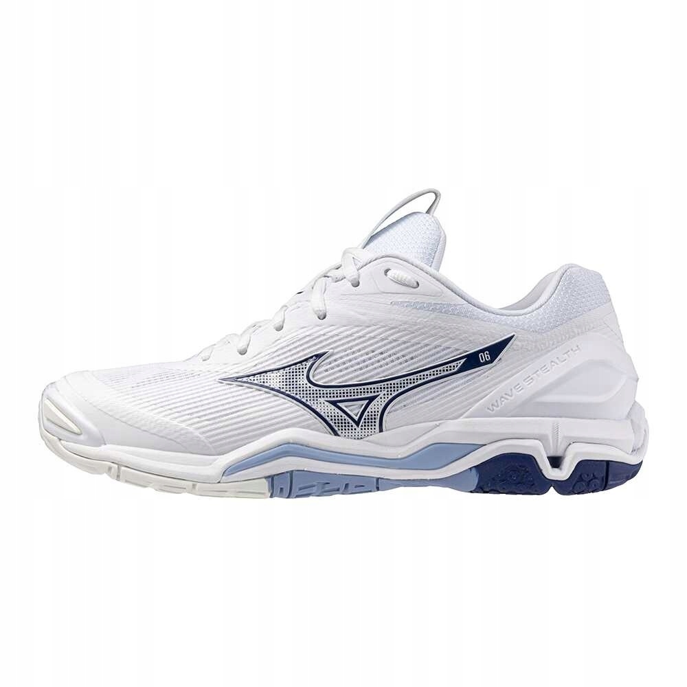 Mizuno Wave Stealth 6(U) White/BellwetherBlue/BelAirBlu 51.0/15.0