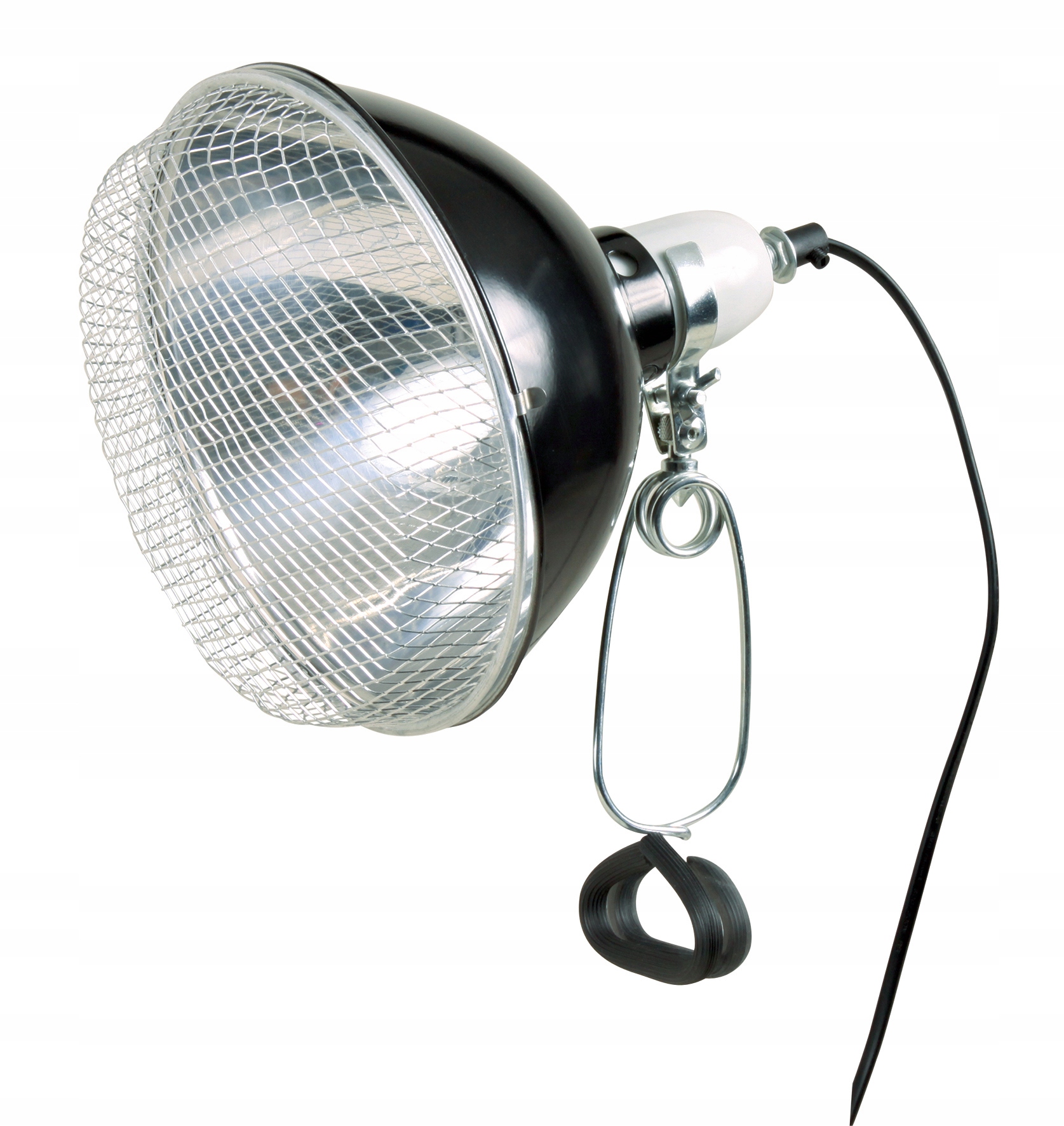 Levně Lampa s upínací sponou, černá, s ochrannou sítí, o 21cm, 250W