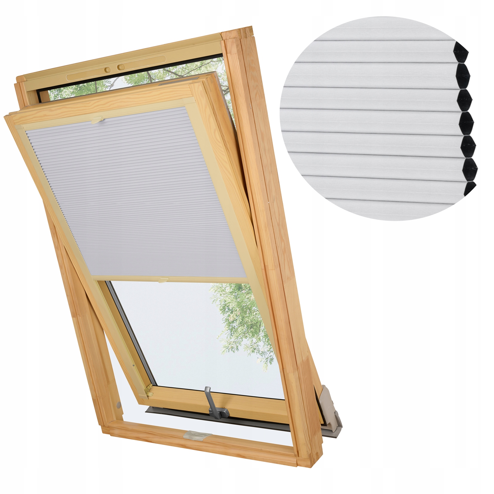 Termální Plisovaná Střešní Roleta Medová Plástev Bílá Pro Okna Velux MK06