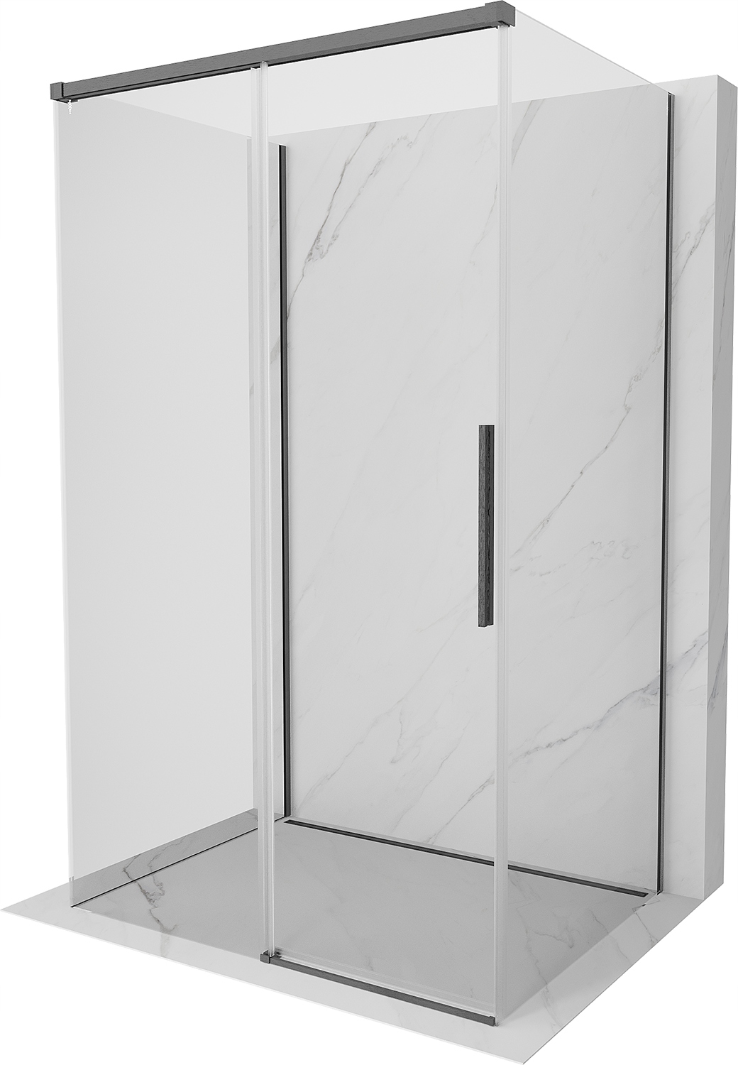 Kabina prysznicowa 90x110 3-ścienna narożna Mexen Rox-3S przesuwna gun gray