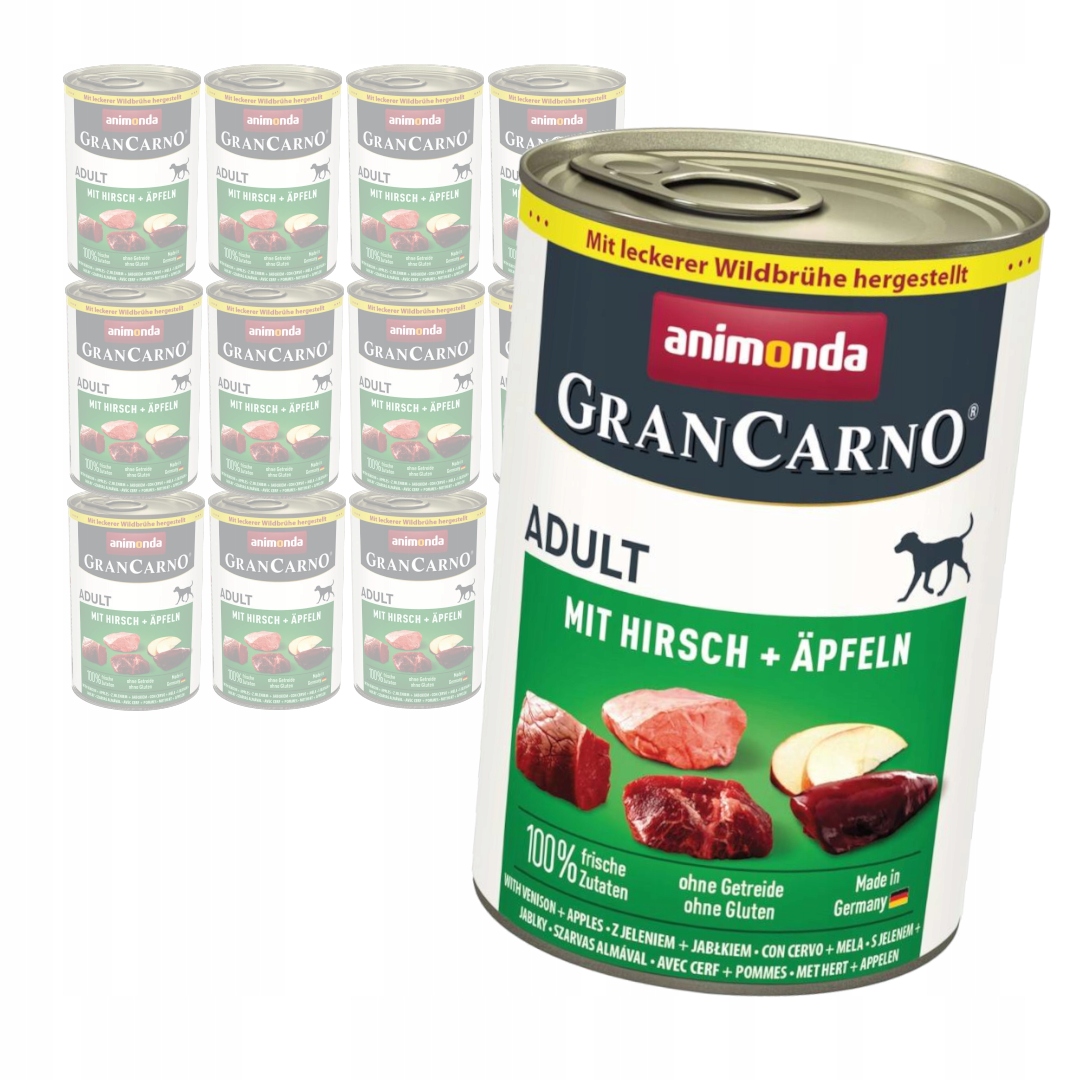 Levně Animonda GranCarno Adult 12x400g Vlhké Krmivo pro psa s jelenem a jablkem