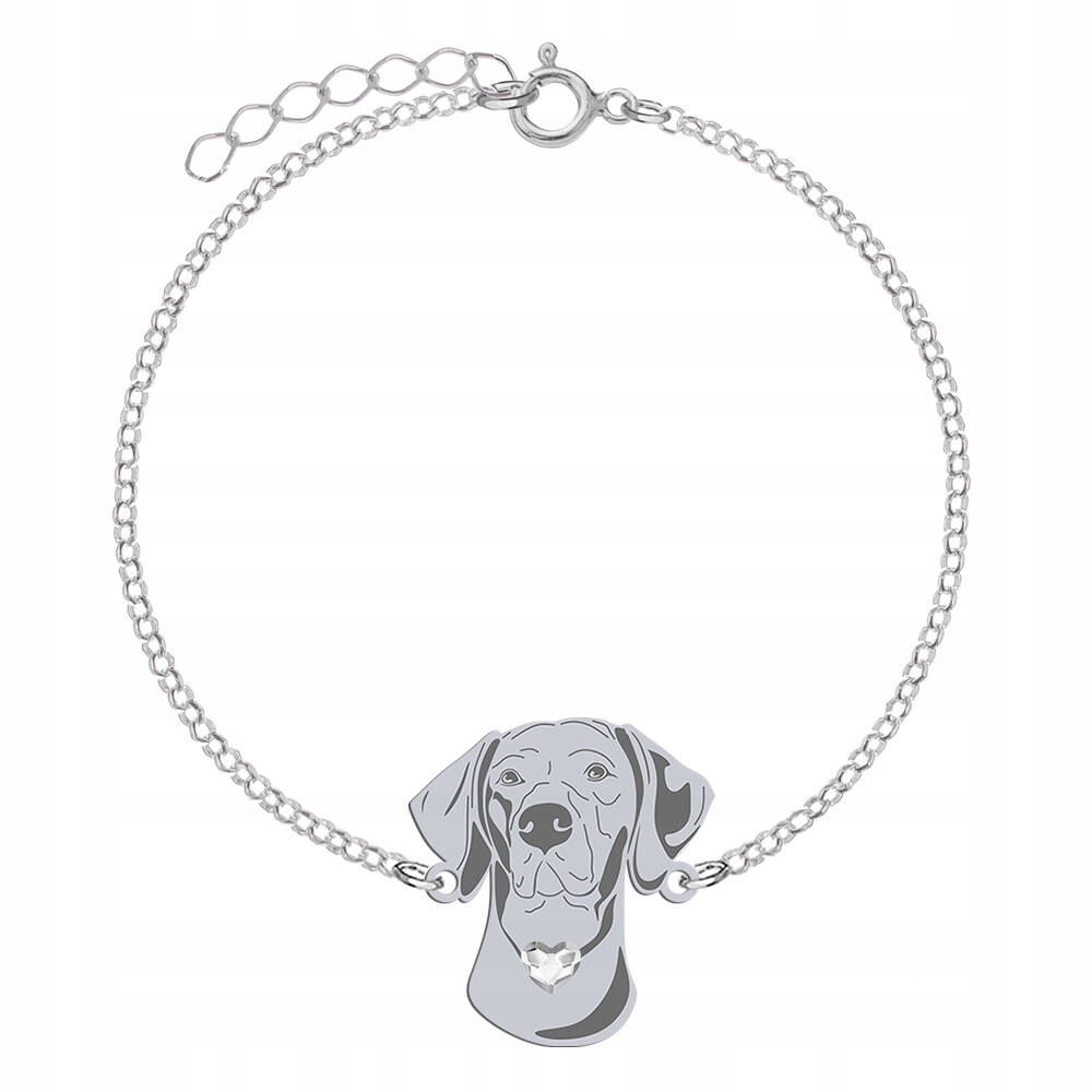 Stříbrný náramek s psem Maďarský krátkosrstý 925 Gravírování Bonus