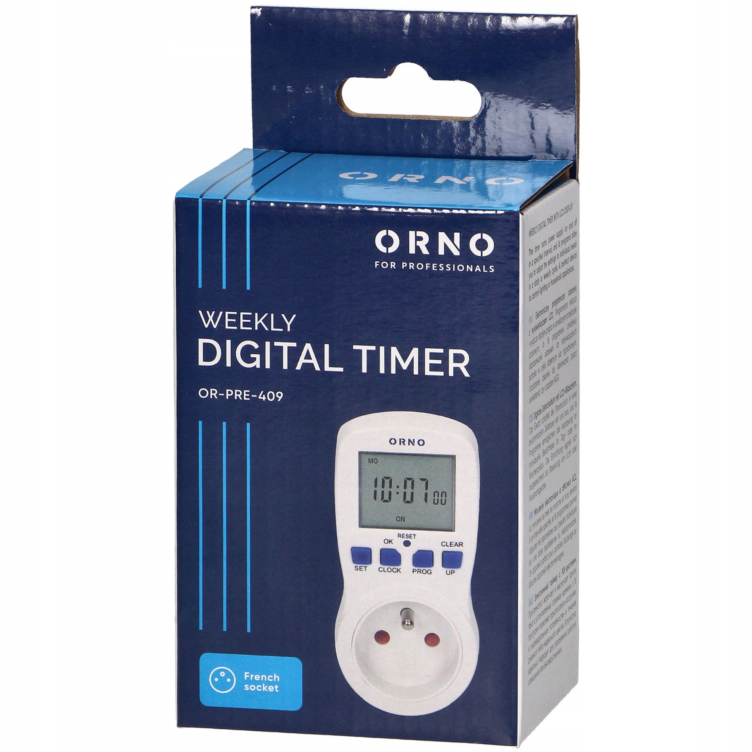 PROGRAMATOR CZASOWY WŁĄCZNIK WYŁĄCZNIK CYFROWY TIMER LCD HARMONOGRAM 7 DNI Kod producenta OR-PRE-409