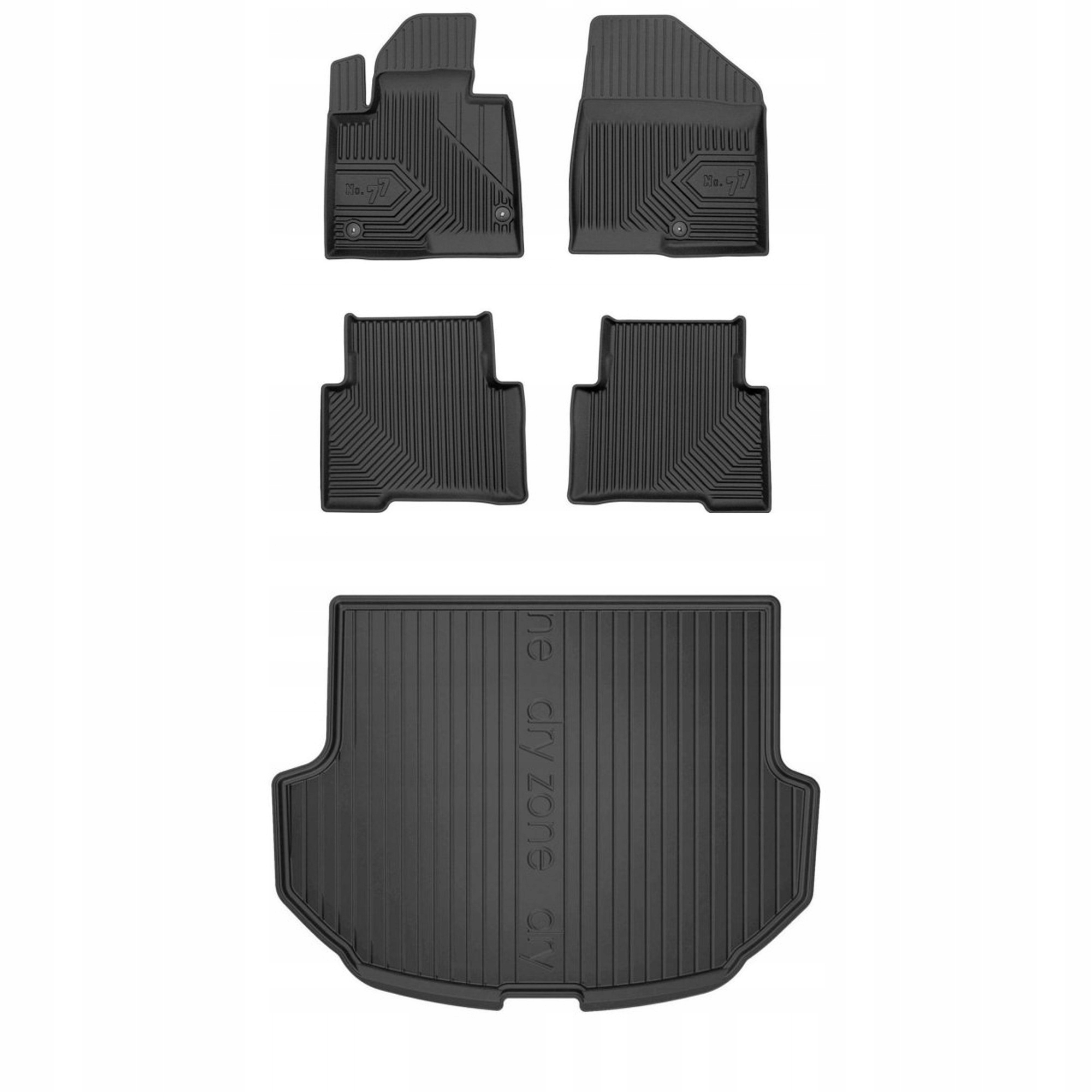 Gumová sada kobercov a rohoží Hyundai Santa Fe III 2012-2018 5 miest, bez