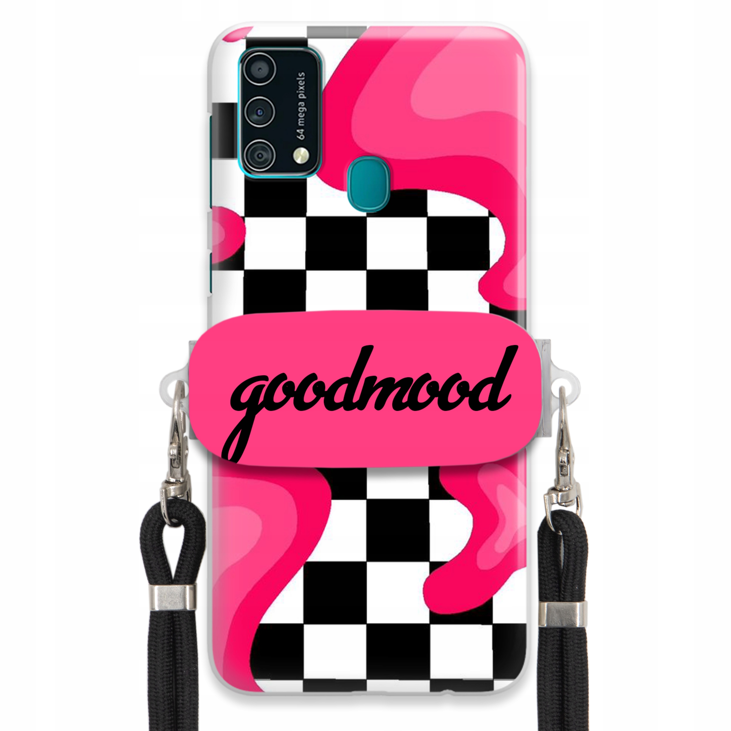 Puzdro Pre Samsung F41 Sada Case Držiak Vodítko Čierne Pre Teenagerov Splash