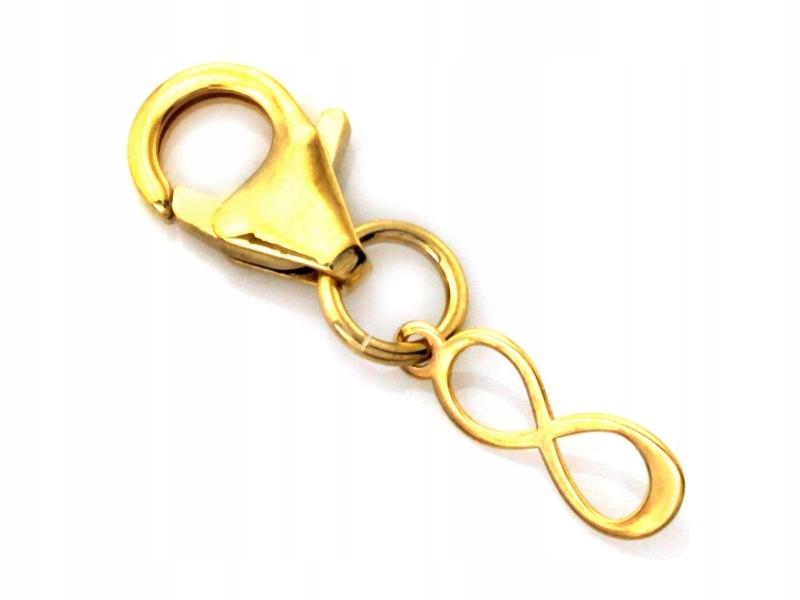 Zlatý dámský přívěsek 585, přívěsek nekonečno s karabinou, dárek