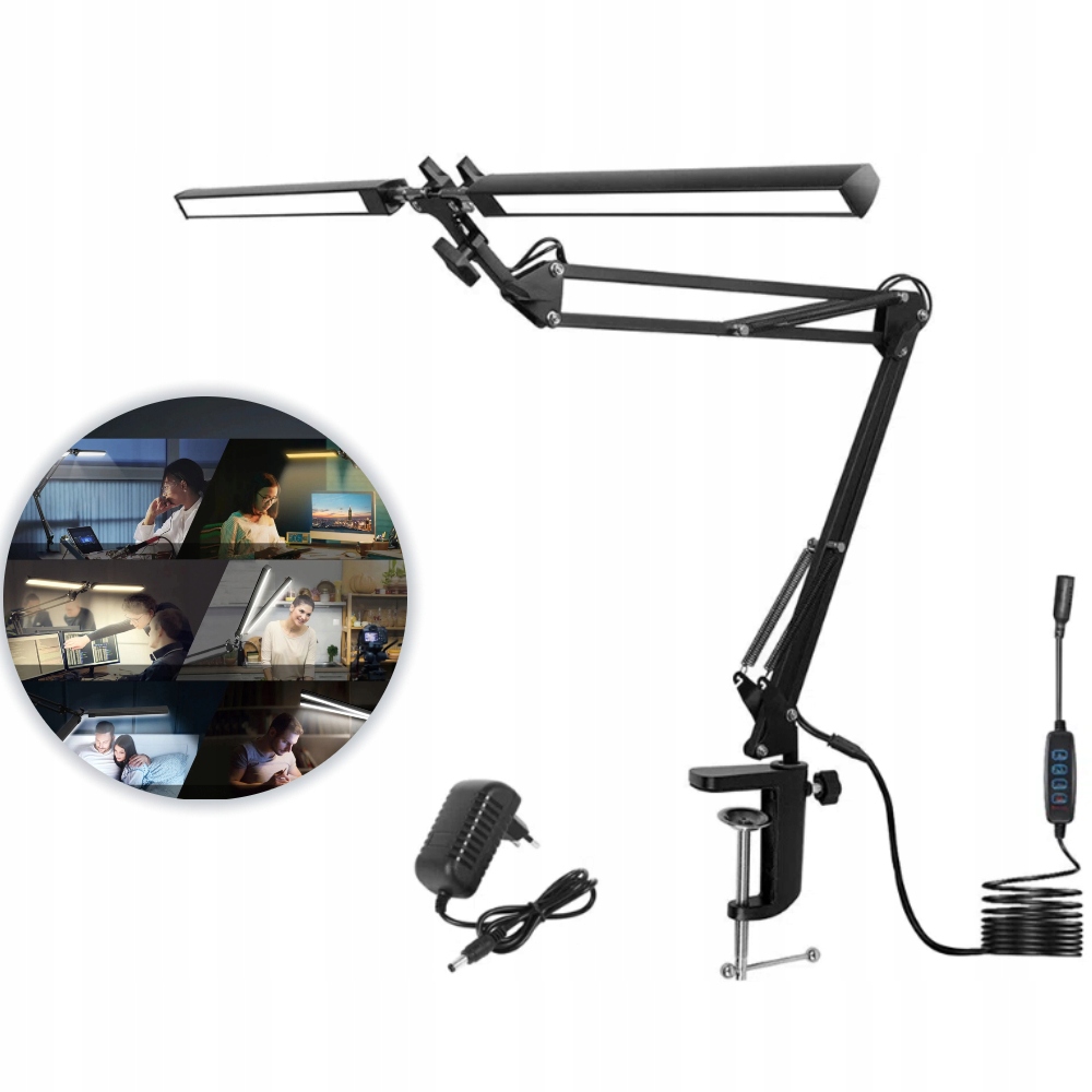 Kreslicí Lampa Led Stolní Lampa Dvojitá, Výkonná, 24 W