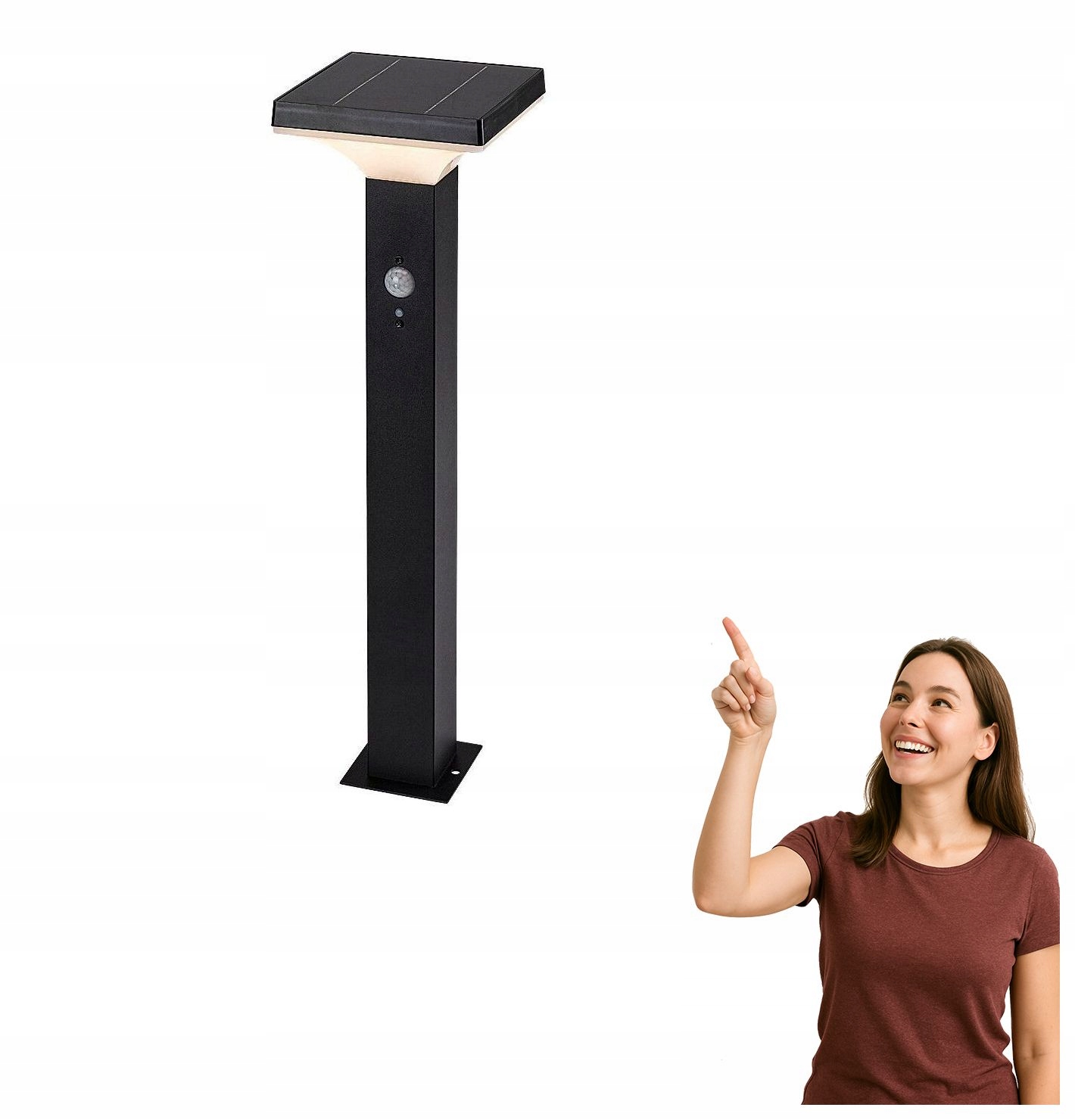 Venkovní solární zahradní sloupková lampa s Led senzorem 4W Geleen 77045 R