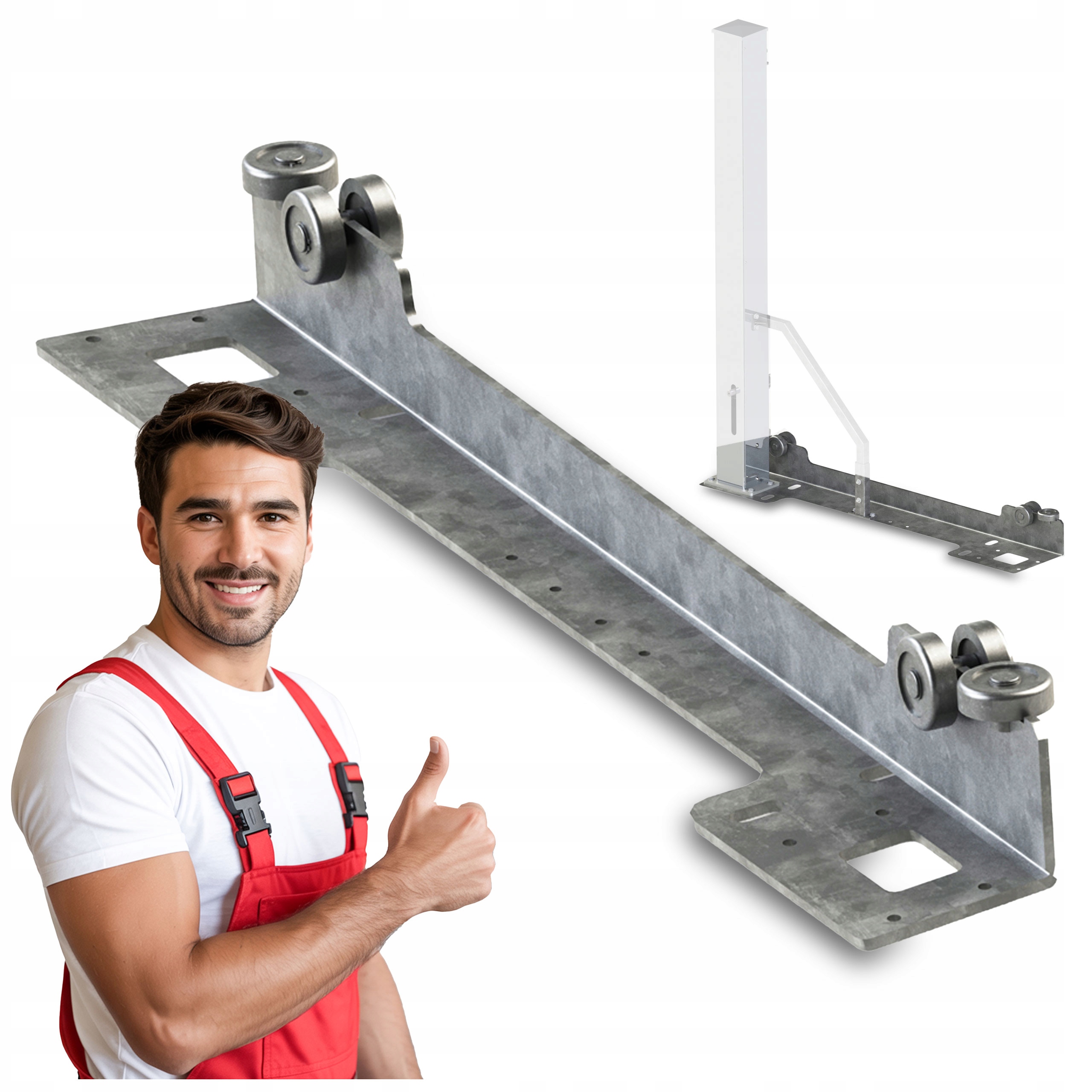 Sada pojízdných vozíků pro pohon ve Sloupku pro brány do 4 m světla 130 cm