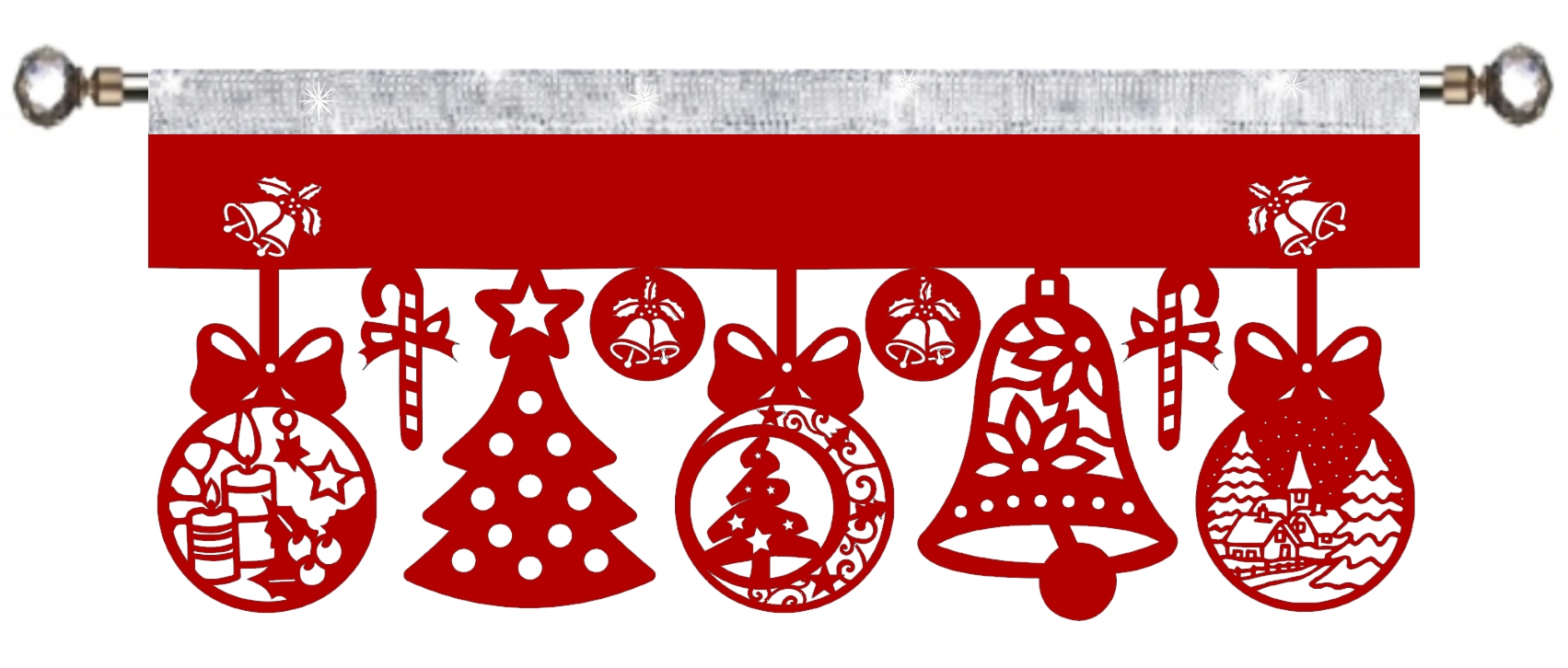 

Zazdrostka lambrekin firana Święta Glamur 90x40