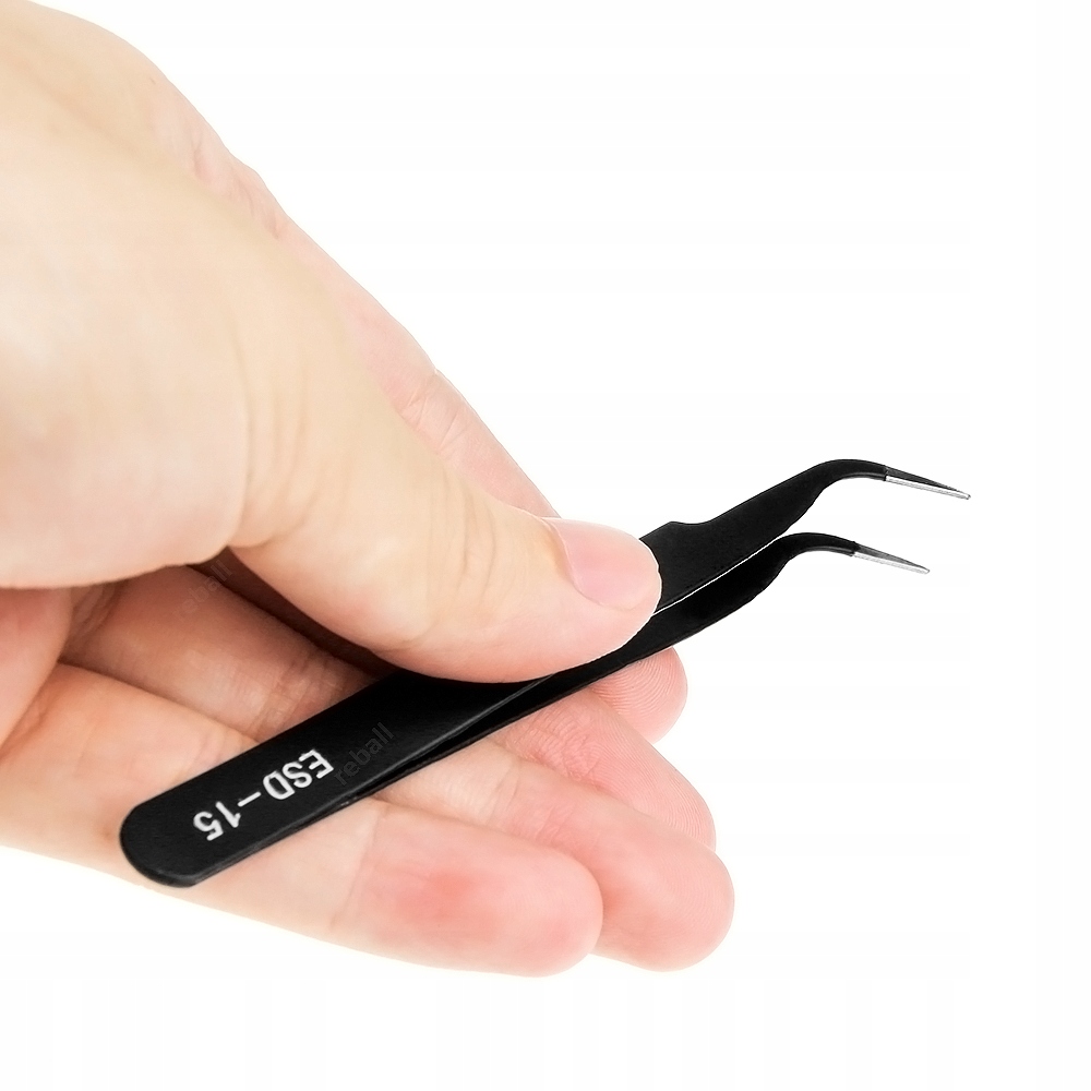 10x PĘSETA PRECYZYJNA PINCETA METALOWA PENSETA DO BRWI ESD + SZCZYPCE PLATO EAN (GTIN) 6949639115218