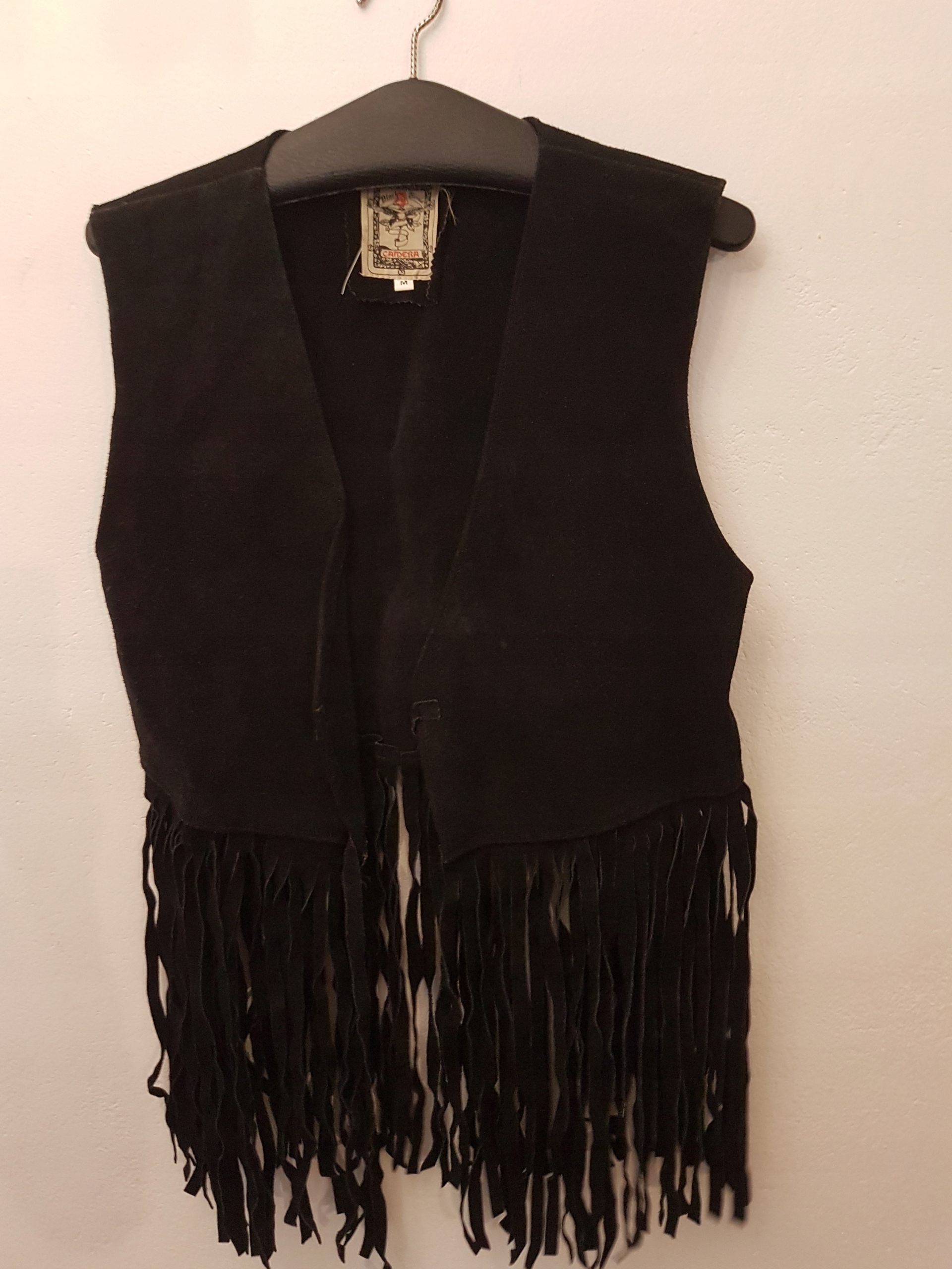 KAMIZELKA WESTERN SKÓRZANA R.M/L SKÓRA FRĘDZLE