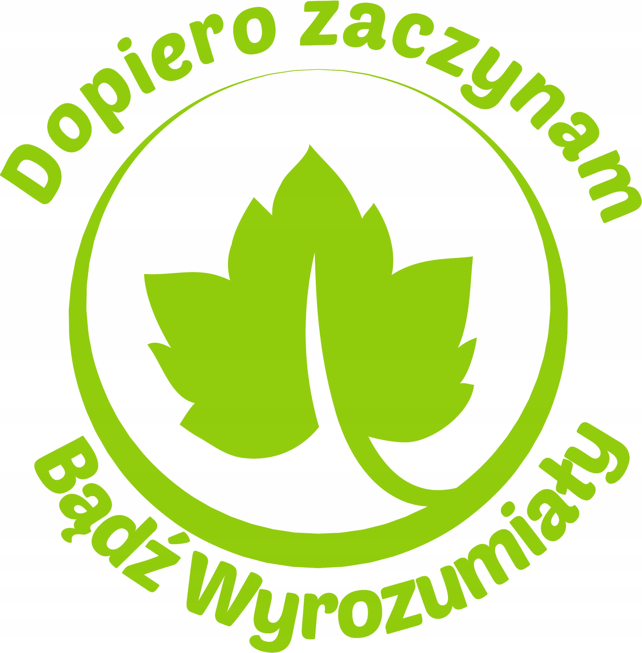 

zielony liść listek młody kierowca duża naklejka