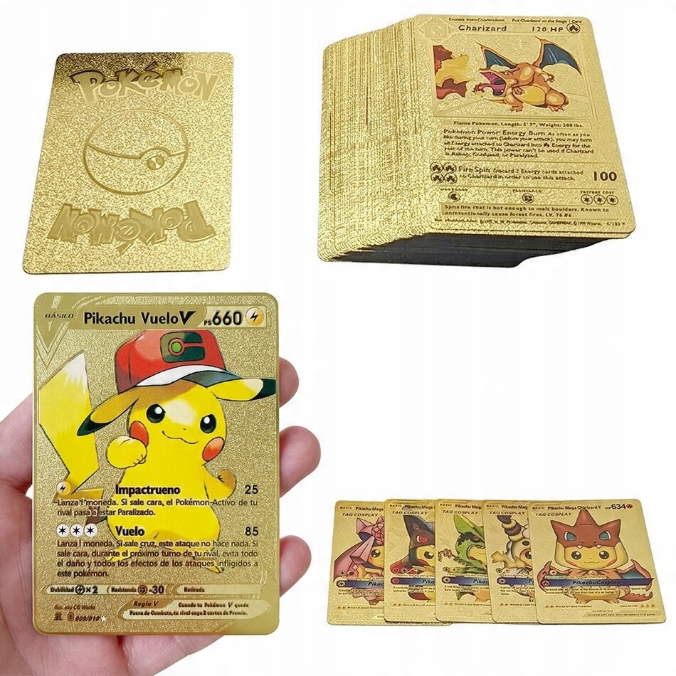 

Złote Karty Pokemon Zestaw 10 Szt Kolekcjonerskie