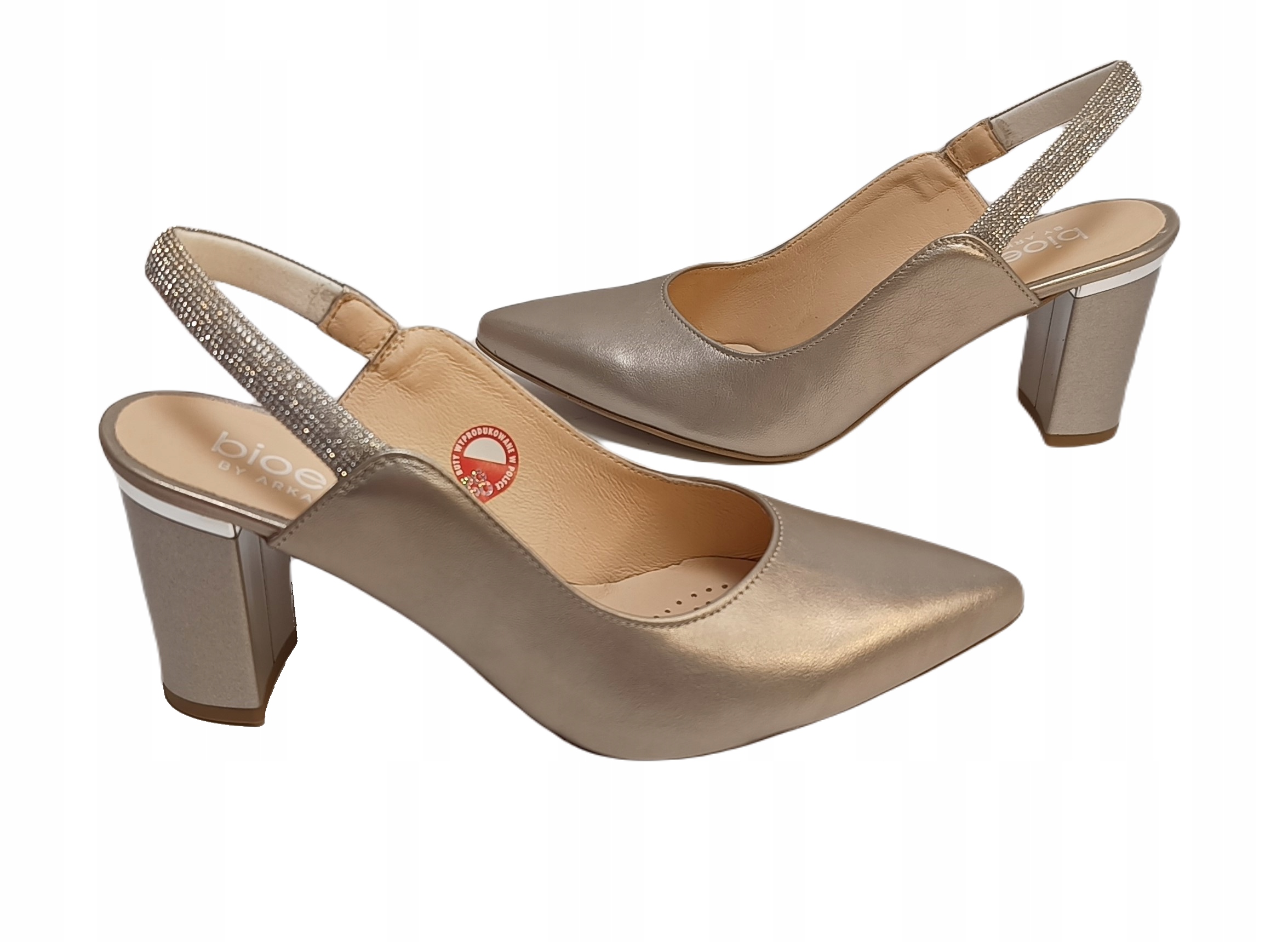 Sandály kožené bez podpatku Bioeco by Arka 4060 Béžová Platina r37