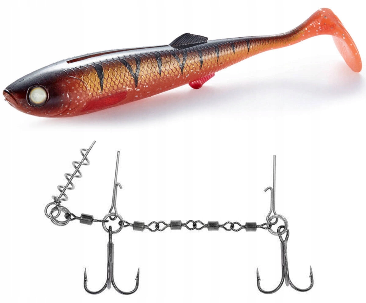 Zestaw Guma Mikado Sicario 18cm/ Orange Perch 1szt Dozbrojka Evo Stinger XL