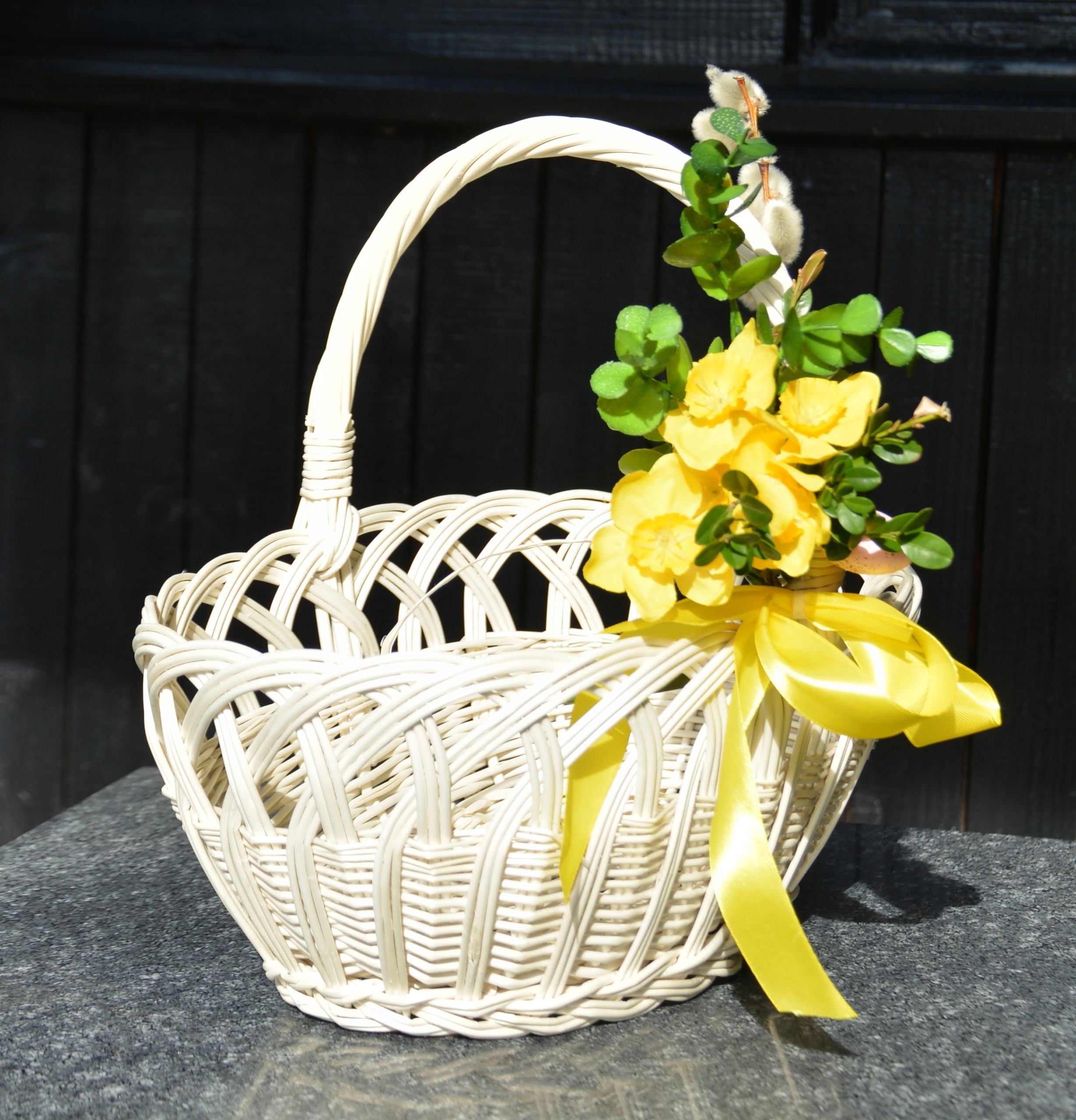 Wiklinowy KOSZYCZEK WIELKANOCNY KOSZ NA ŚWIĘCONKĘ beż/ecru Marka inna